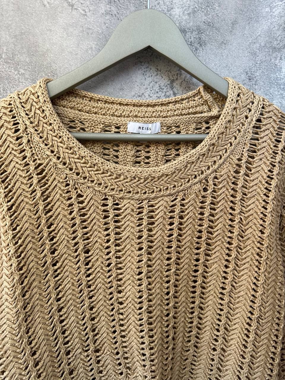 Reiss Reiss Silive Open-Knit Cotton Jumper Beige Sweater Relaxed Size L / US 10 / IT 46 - 5 Thumbnail