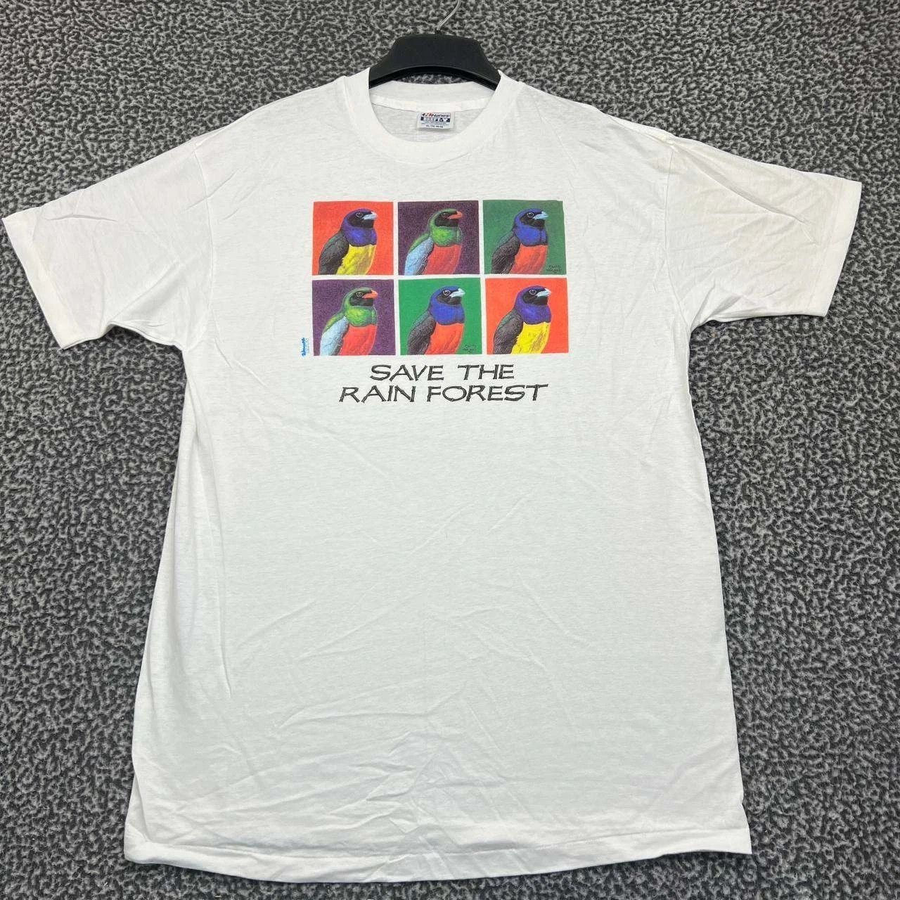 Hanes Vintage Save The Rain Forest XL Beefy Cotton Deadstock Size US XL / EU 56 / 4 - 1 Thumbnail