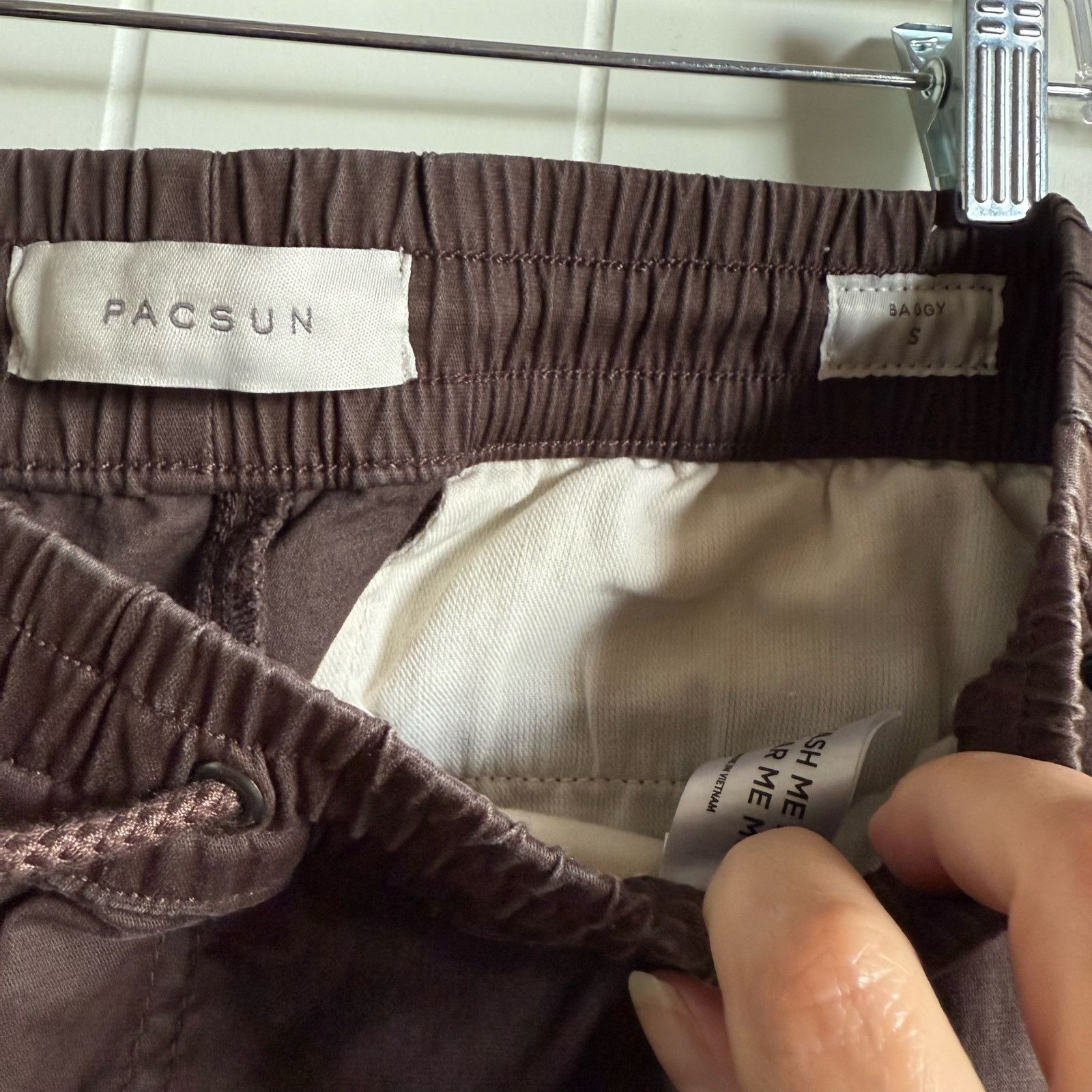 Pacsun PacSun Mens Pants Sz S Baggy Brown Stretch Canvas Cargo Size US 30 / EU 46 - 8 Thumbnail