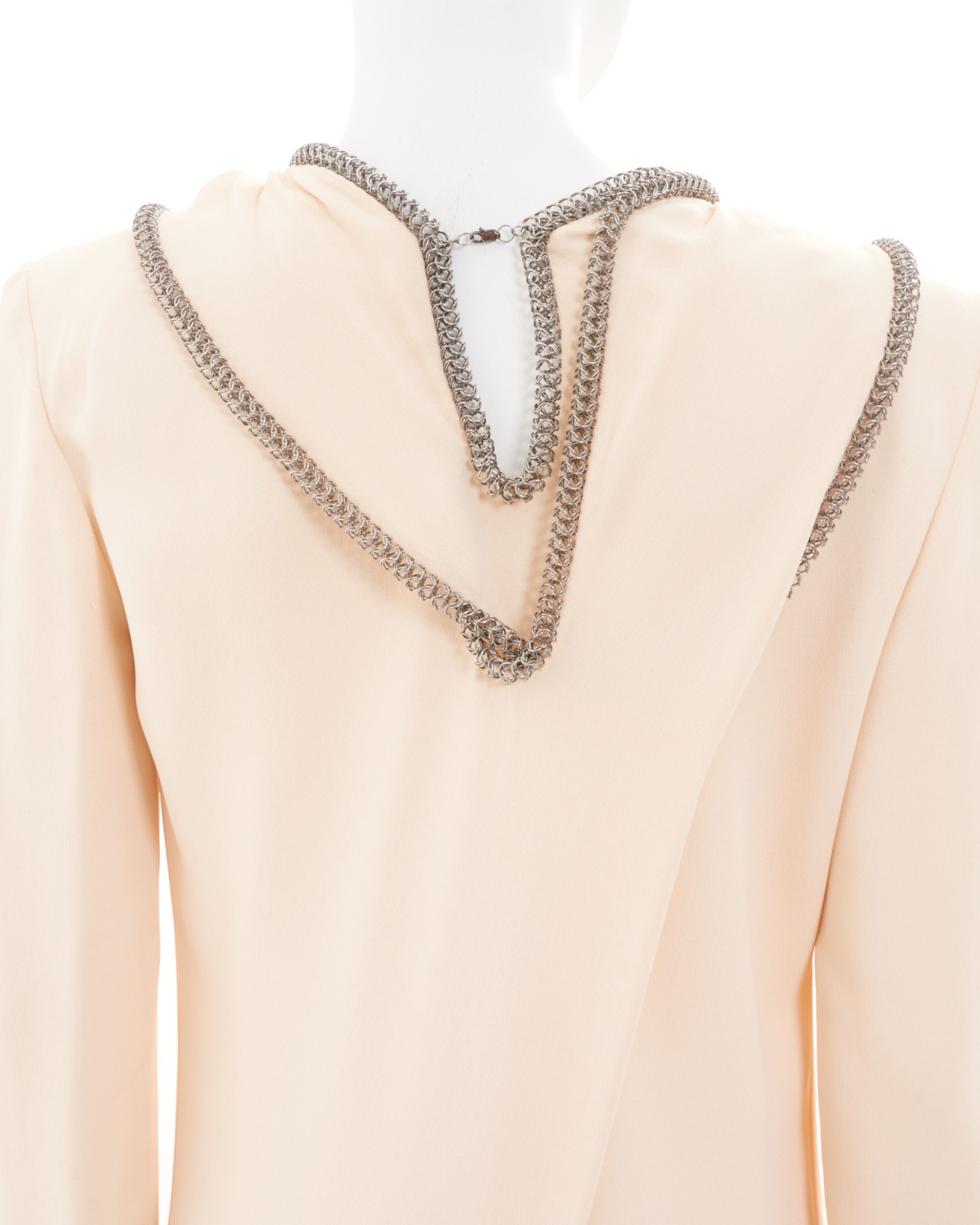 Yves Saint Laurent by Stefano Pilati F/W 2012 Cream embellished long dress Size M / US 6-8 / IT 42-44 - 7 Thumbnail