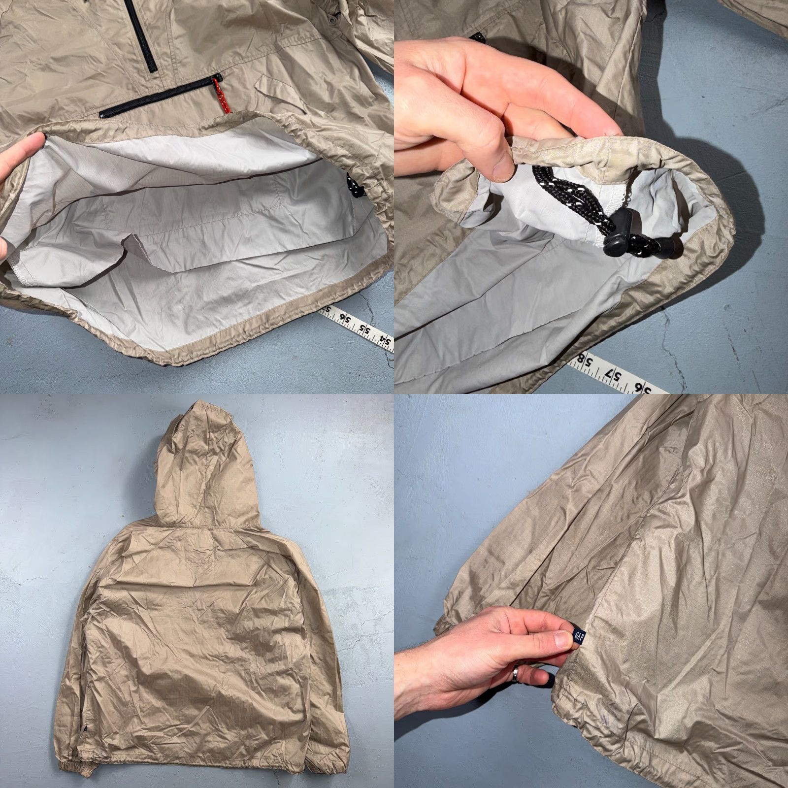 Gap VINTAGE GAP Beige Anorak Windbreaker Nylon Jacket M Mens 90s Windbreaker Beige Nylon Zip Casual 90s Mens Size US M / EU 48-50 / 2 - 9 Thumbnail