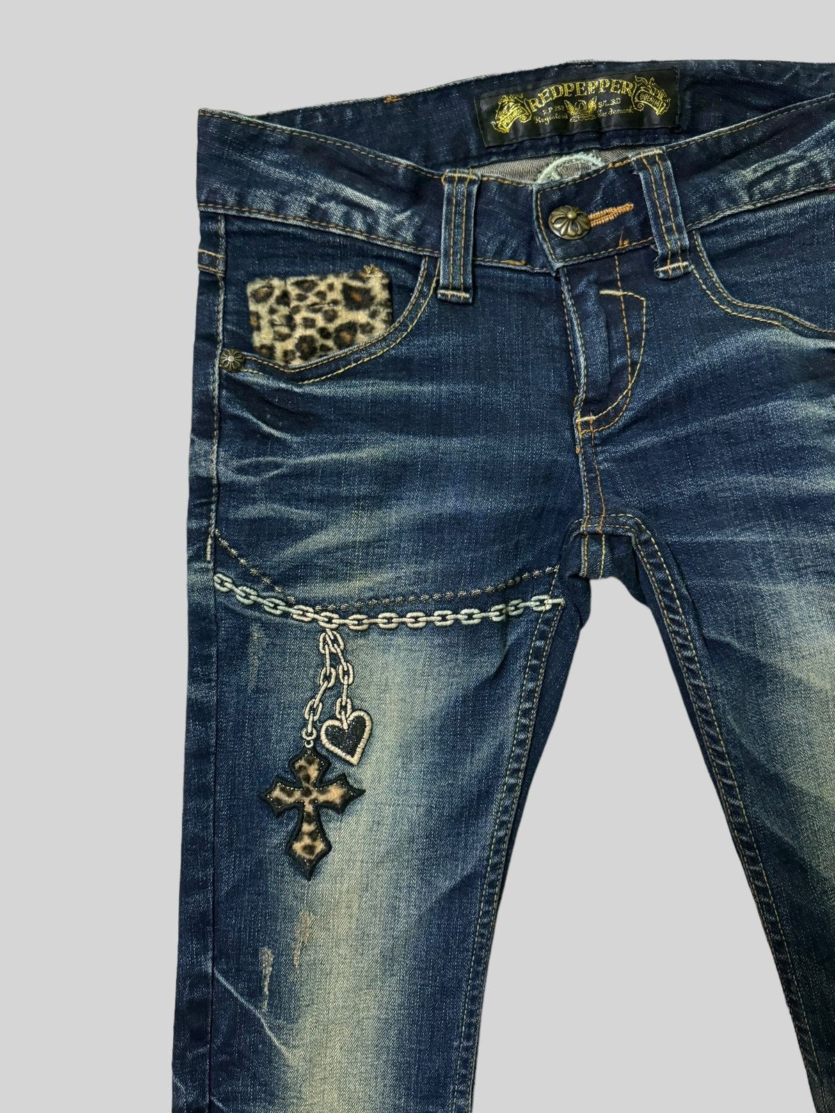 Hysteric Glamour × Japanese Brand Skinny REDPEPPER Cross Embroidery Junya Watanabe Denim Size US 27 - 7 Thumbnail