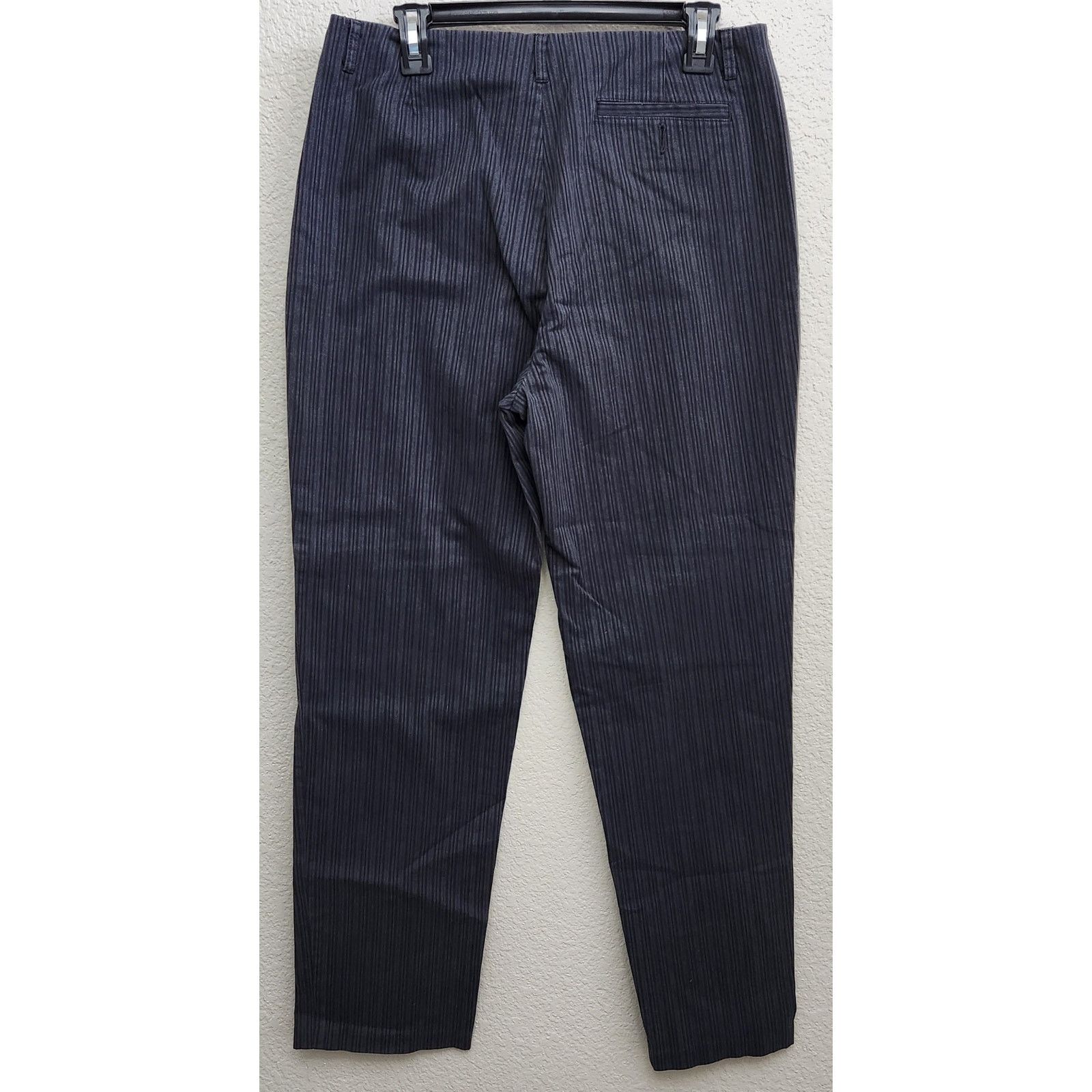 Dockers Dockers Women Black Charcoal Pinstripe Favorite Fit Pants 12 Size 31" - 3 Thumbnail