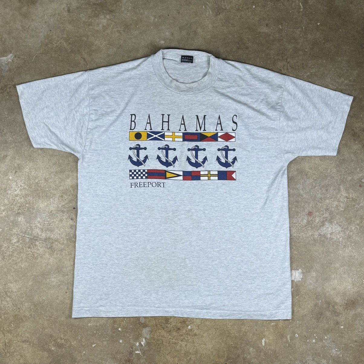 Fruit Of The Loom Vintage Bahamas XL T-Shirt Single Stitch Anchors USA Made Size US XL / EU 56 / 4 - 1 Thumbnail
