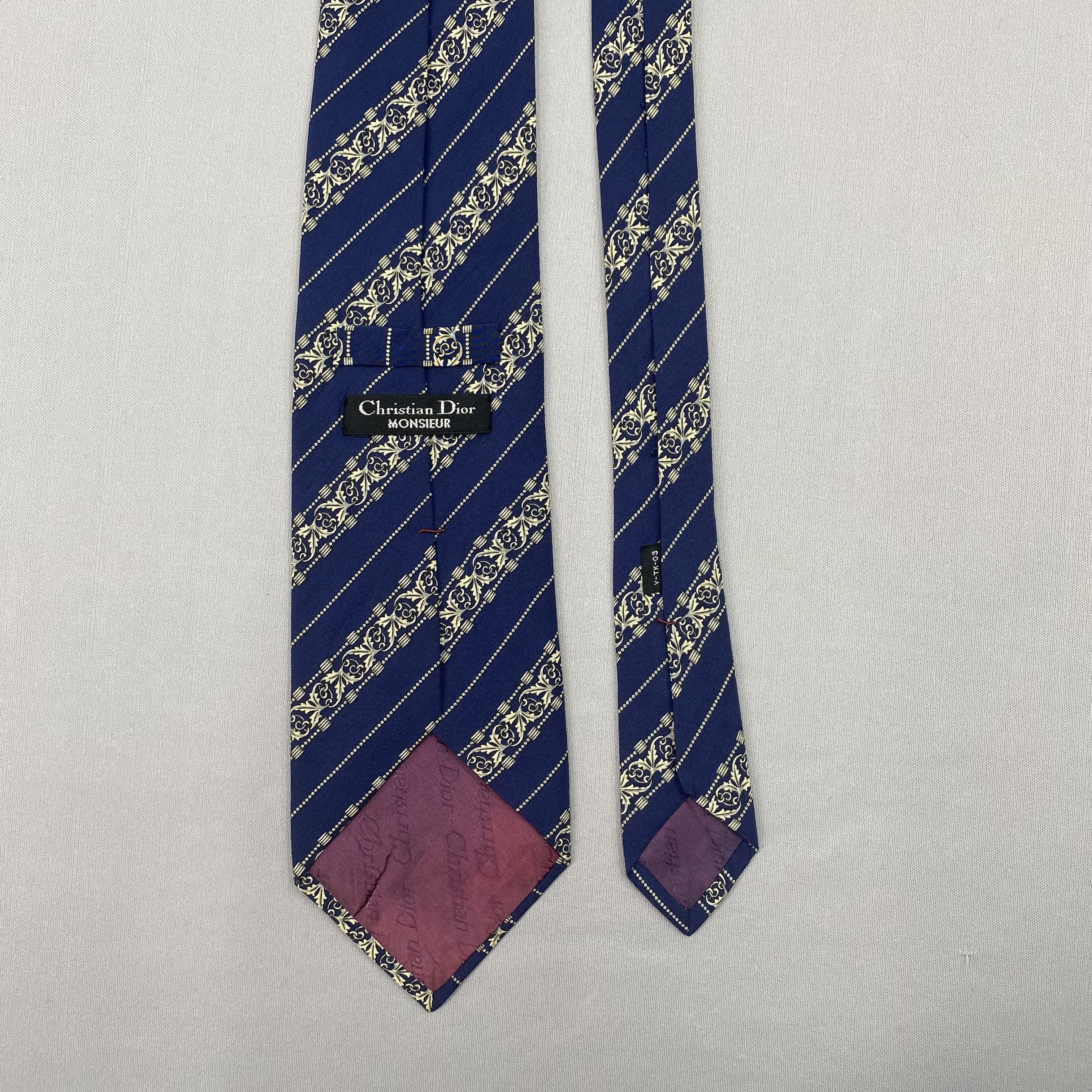 Japanese Brand Vintage Christian Dior SILK Necktie Cravate Pure Silk Size ONE SIZE - 6 Thumbnail