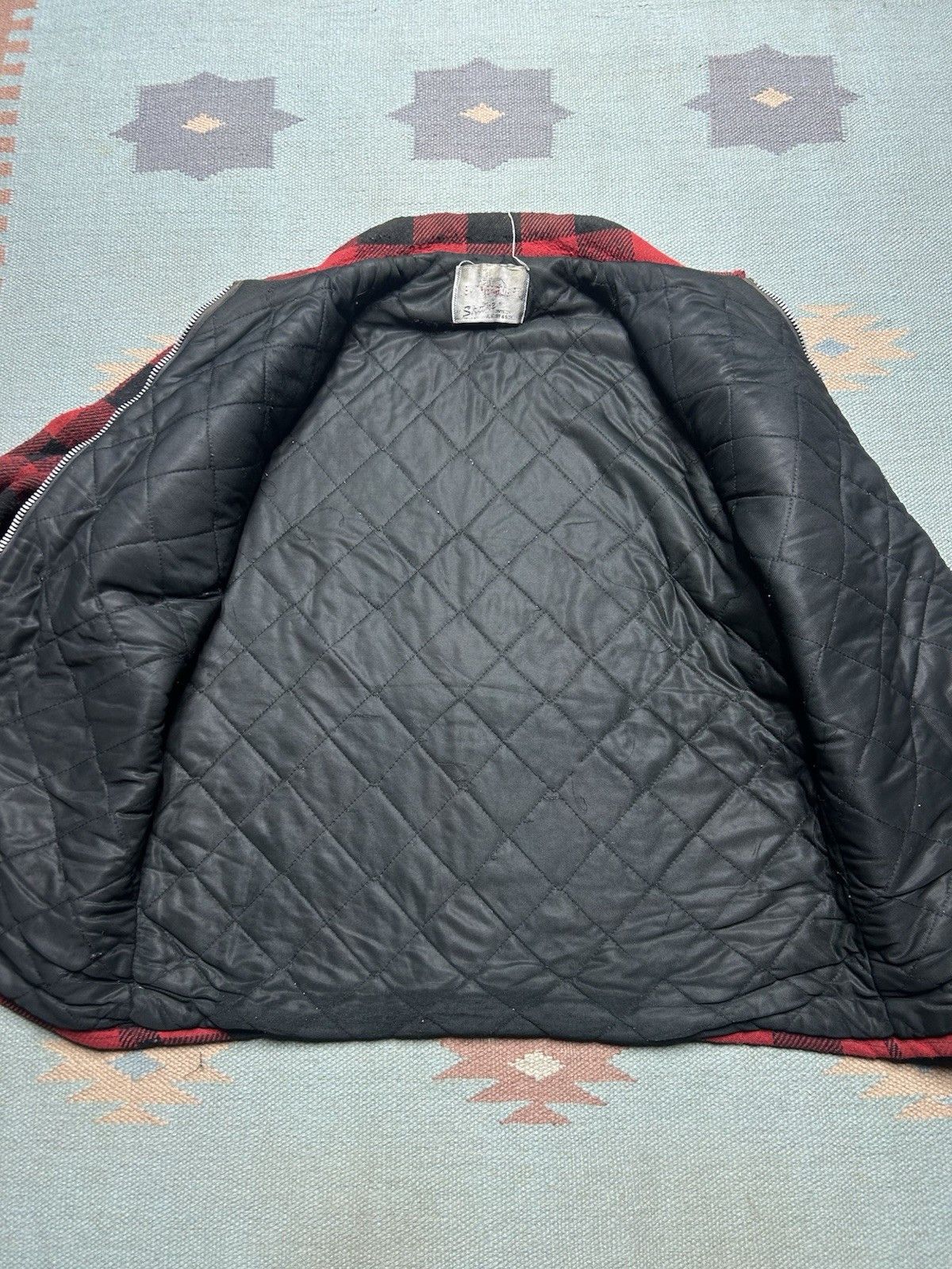 Vintage Vtg wool zip jacket buffalo plaid Weatherguard quilted large Size US L / EU 52-54 / 3 - 11 Thumbnail