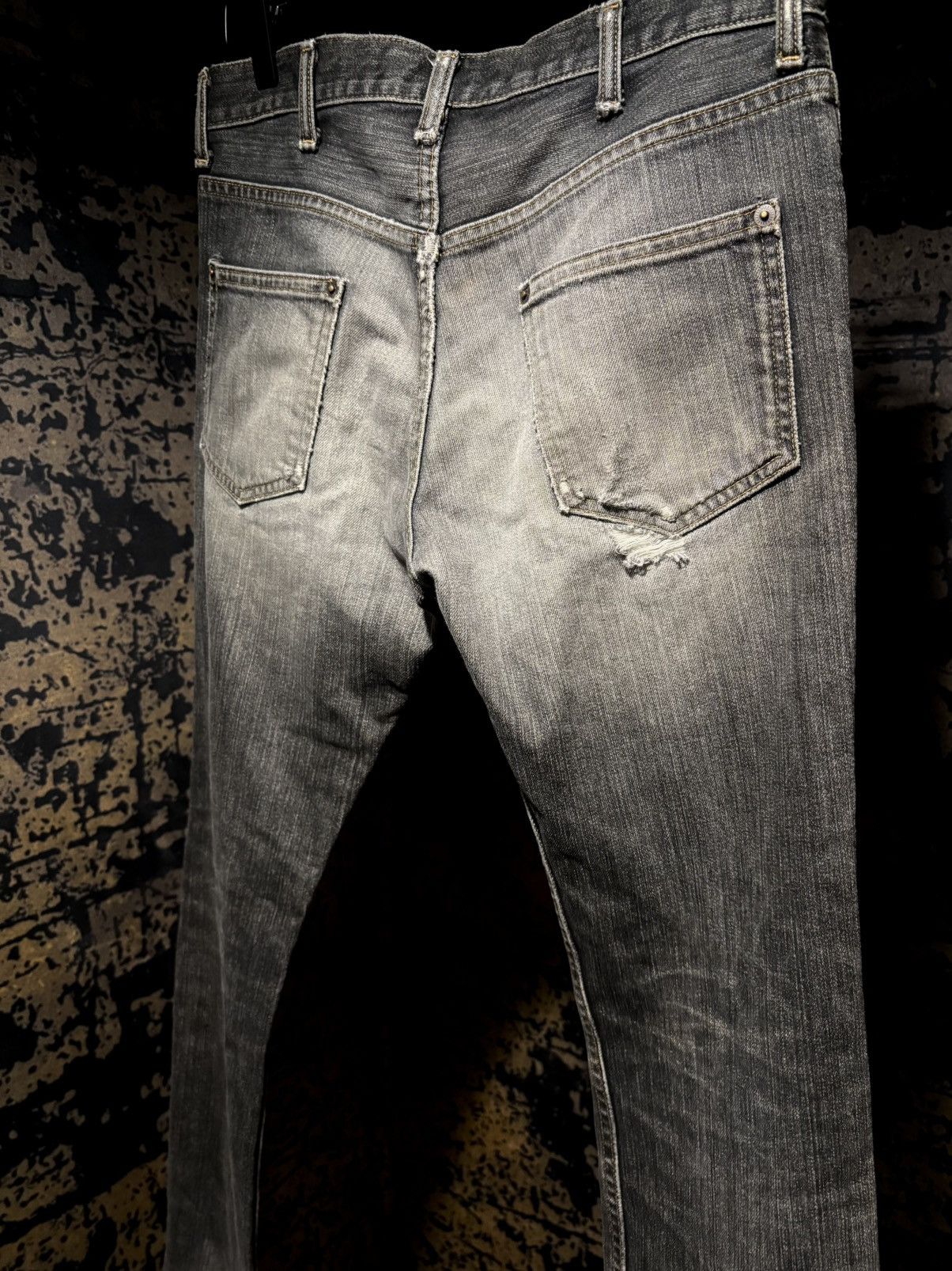 Undercover Undercover SS2003 “Scab” Giz Print Bootcut Denim – Grey Wash Size US 30 / EU 46 - 6 Thumbnail