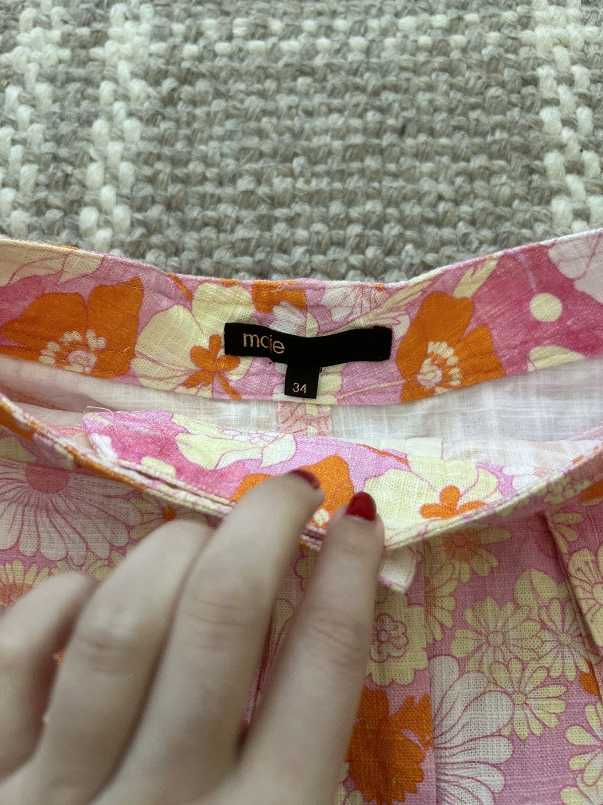 Maje Maje Flower Power Printed Floral Pink Shorts Size 25" / US 0 / IT 36 - 3 Thumbnail