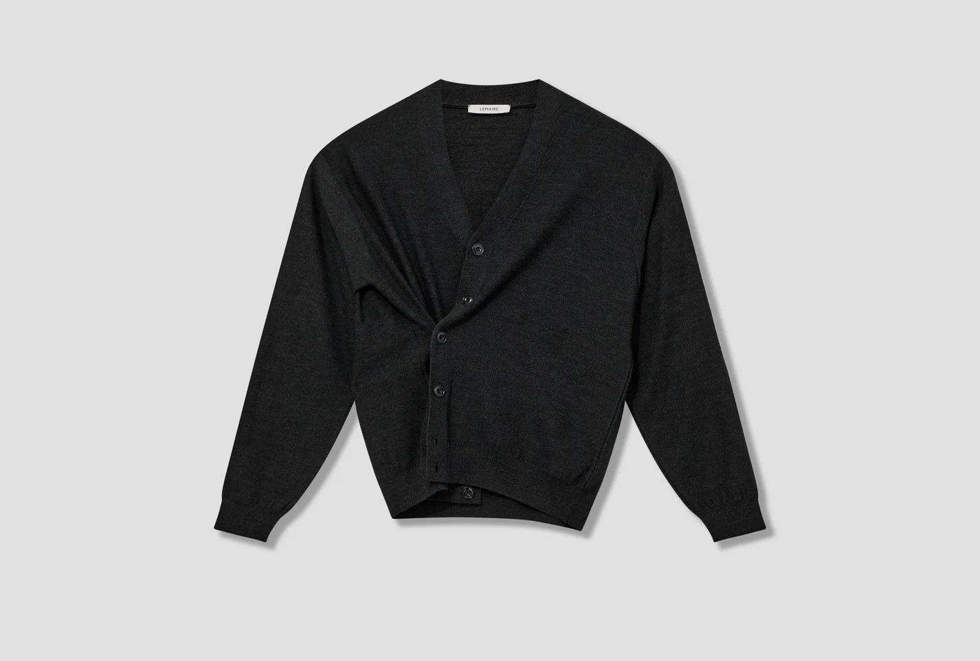 Lemaire o1s22i1n1024 Convertible Wool Cardigan in Dark Grey Size US M / EU 48-50 / 2 - 3 Thumbnail