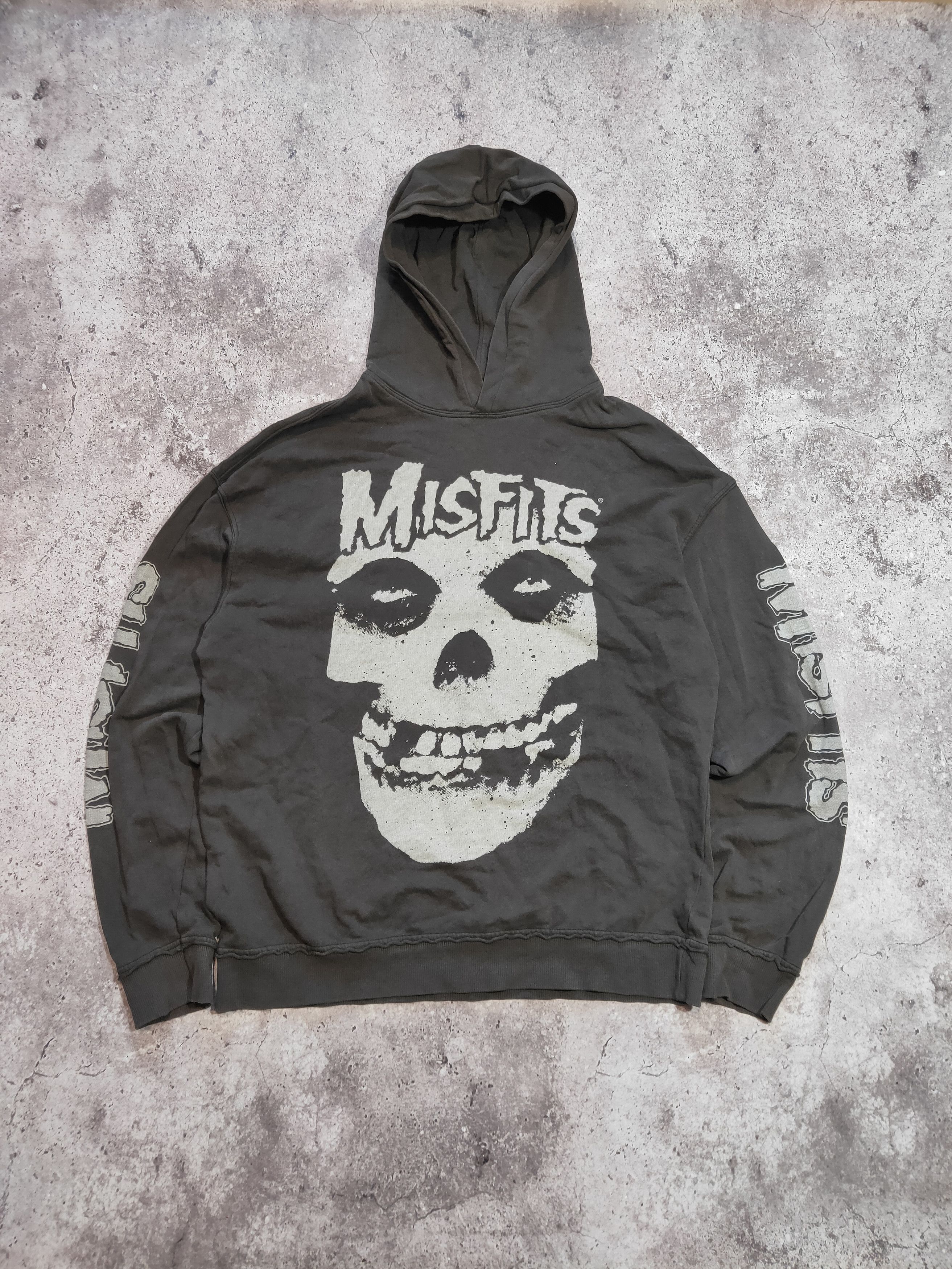 Band Tees × Misfits × Vintage Vintage Misfits Hoodie Skull Washed Punks H&M Emo Band Size US M / EU 48-50 / 2 - 1 Thumbnail