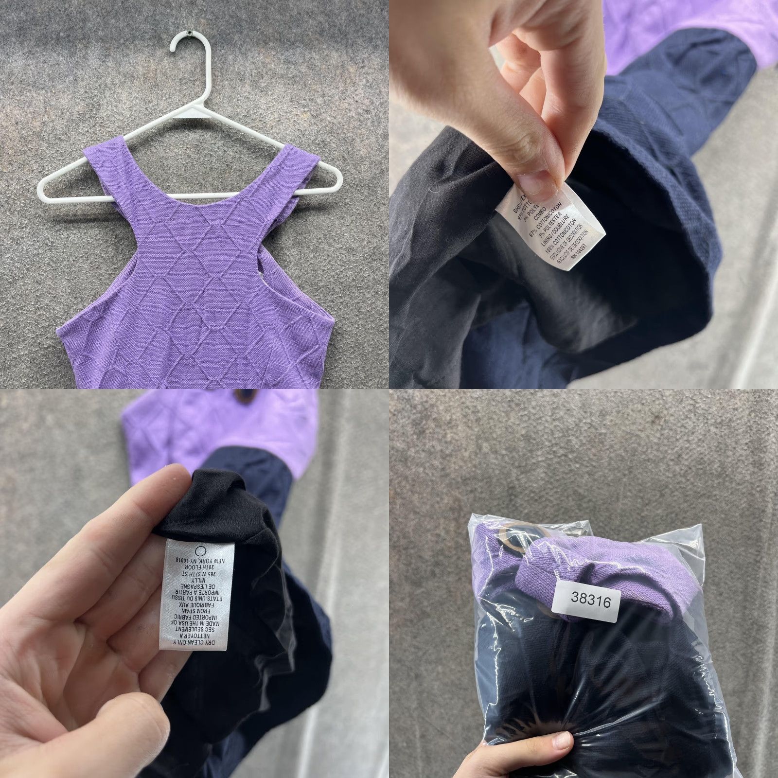 MILLY Milly Dress Womens 4 Purple Navy Embellished Colorblock Sleeveless Pockets Dress Size S / US 4 / IT 40 - 8 Thumbnail