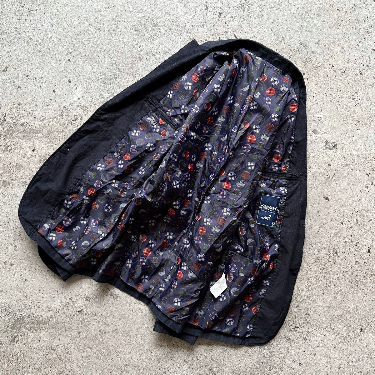 Desigual Desigual Mens Navy Blue Solid Pattern Blazer Jacket Size 46L - 6 Thumbnail