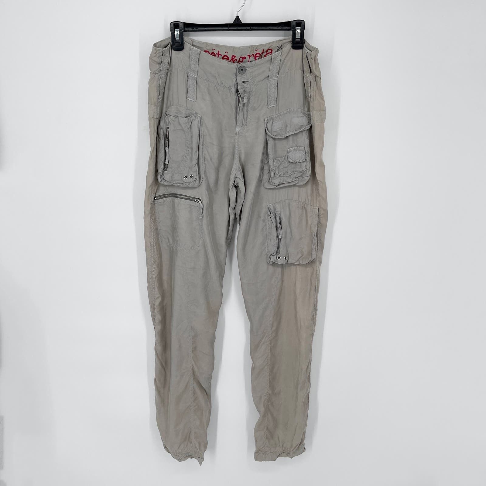 image of Pete & Greta By Johnny Was Y2K Cargo Pants New Size 6 Gray in Grey, Women's