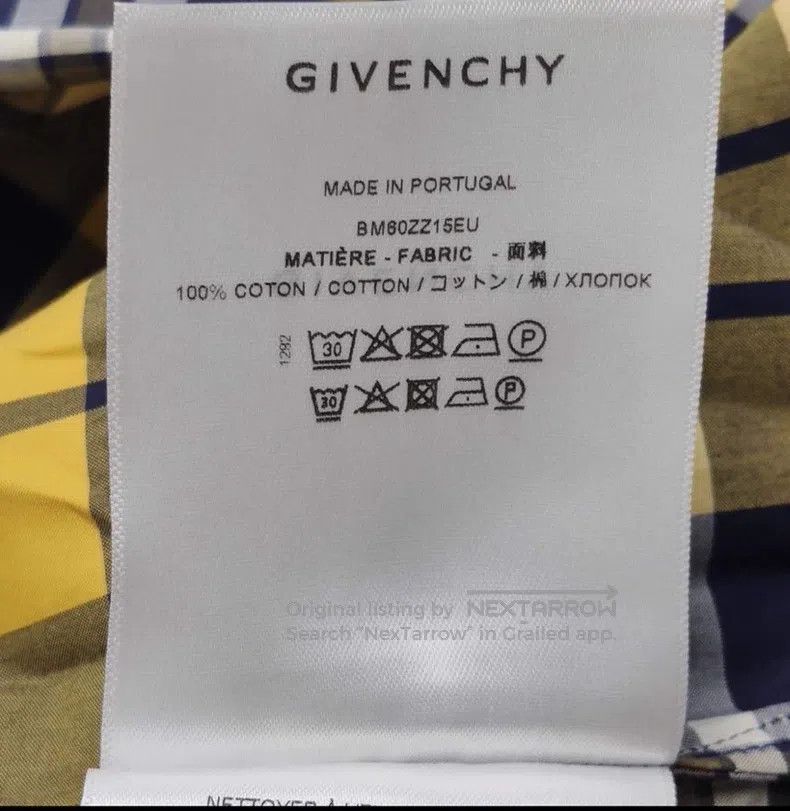 Givenchy Givenchy Size 39 Yellow Contrasting Plaid Shirt Size US M / EU 48-50 / 2 - 9 Thumbnail