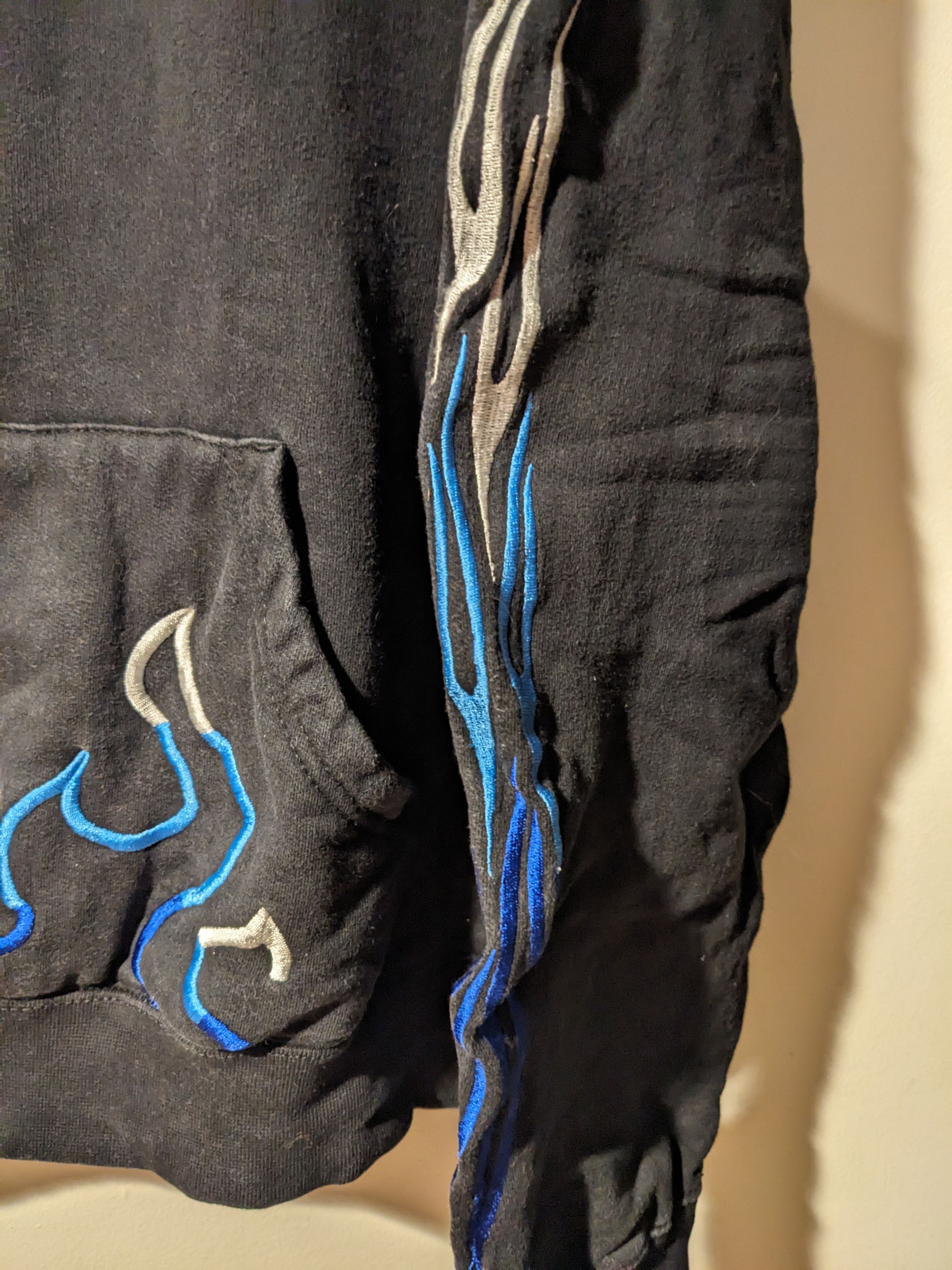 Harley Davidson Vintage Y2K Biker's Edge Flames Logo Embroidery Hoodie Size US XL / EU 56 / 4 - 3 Thumbnail