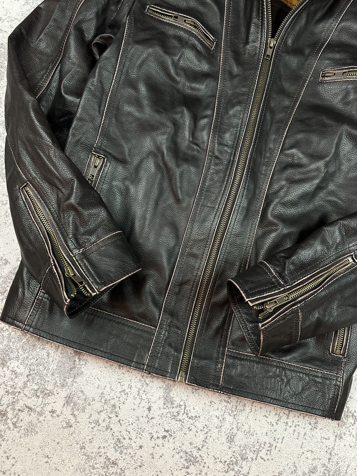 Leather Vintage Leather Jacket Moto Genuine Racing Y2K Motorcycle Size US S / EU 44-46 / 1 - 4 Thumbnail