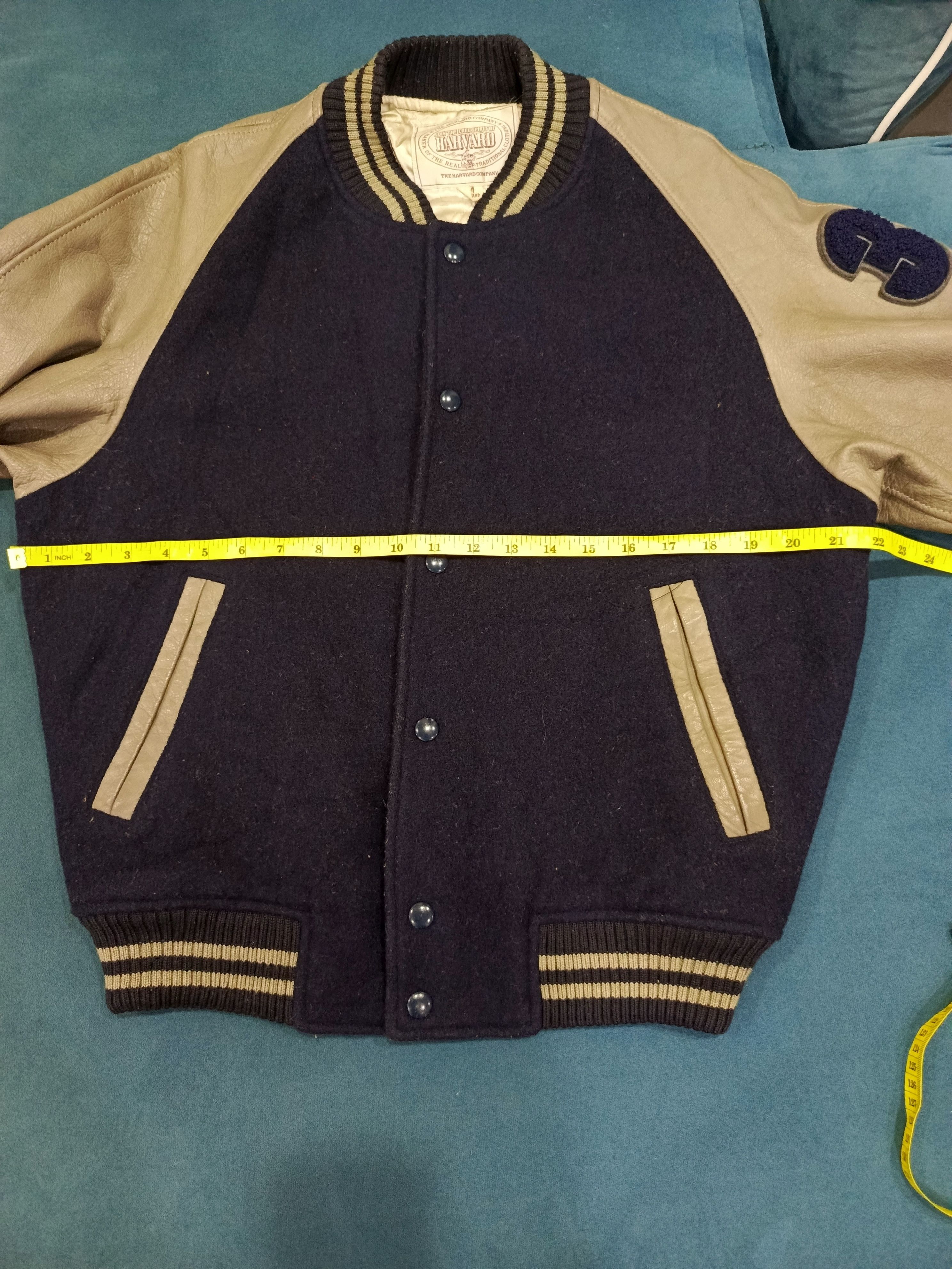 Vintage Vintage HARVARD Varsity Leather Sleeve Jacket Size US M / EU 48-50 / 2 - 12 Thumbnail