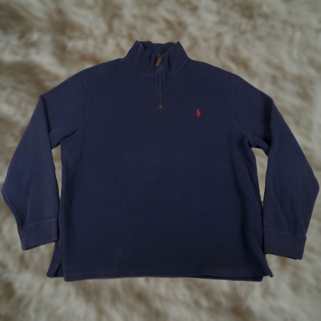Ralph Lauren Ralph Lauren Mens Sweater XL Extra Large Blue Pony Casual 1/4 Zip Pullover Size US XL / EU 56 / 4 - 1 Thumbnail
