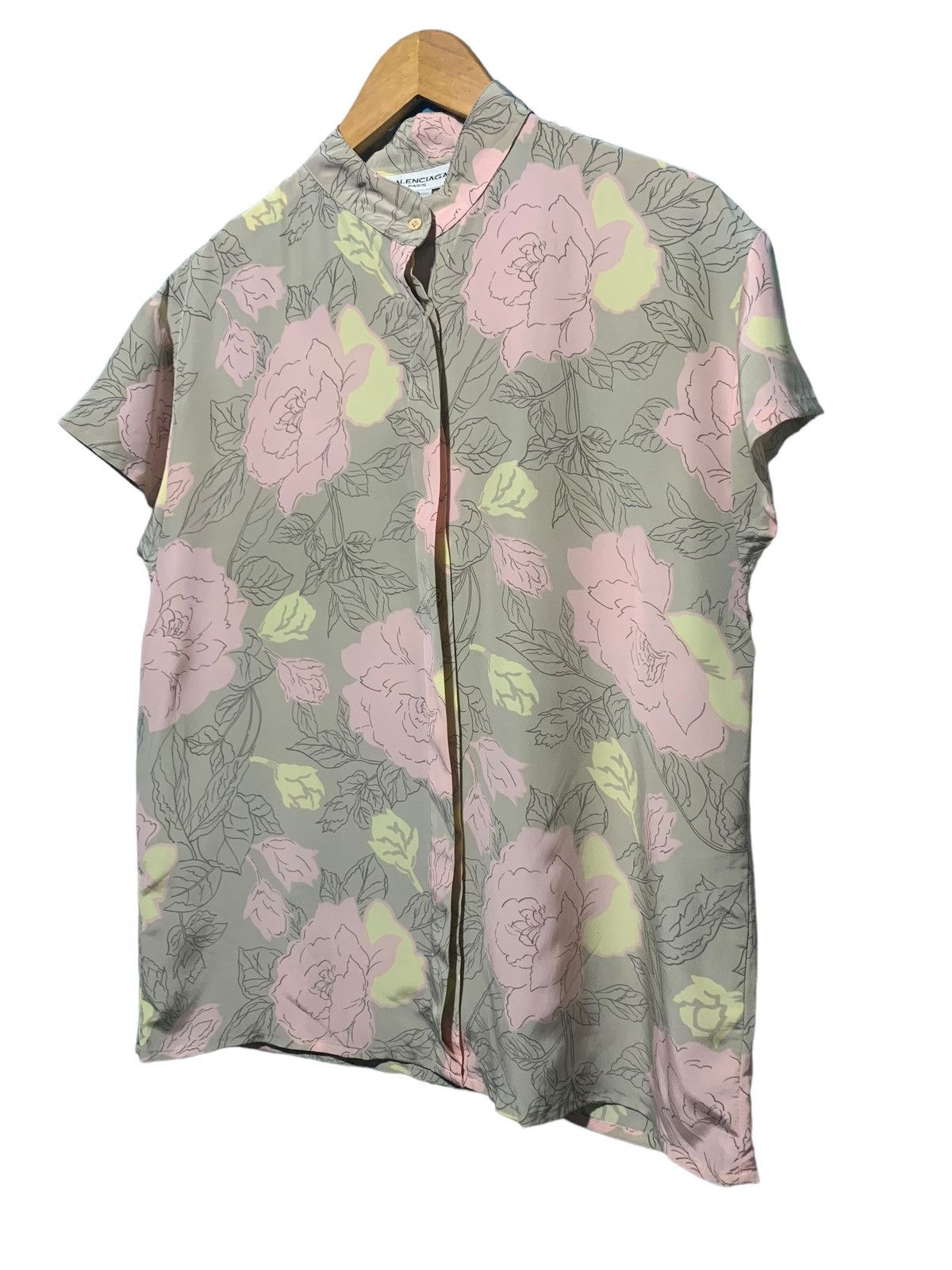 Balenciaga × Vintage Vintage Balenciaga floral print hawaiian shirt Size L / US 10 / IT 46 - 2 Thumbnail