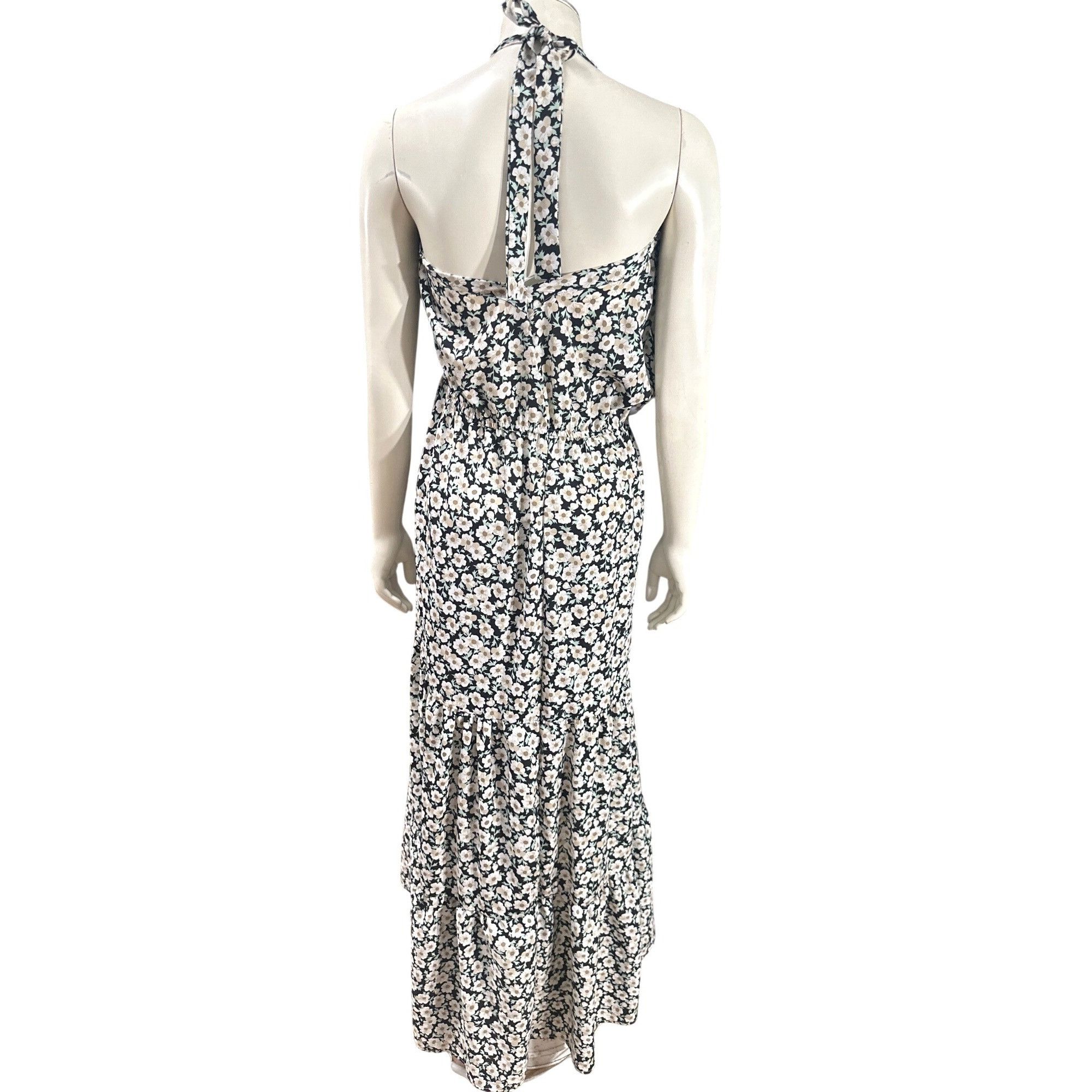Other Pretty Garden M Navy White Floral Halter Backless Tiered Ruf Size L / US 10 / IT 46 - 4 Thumbnail