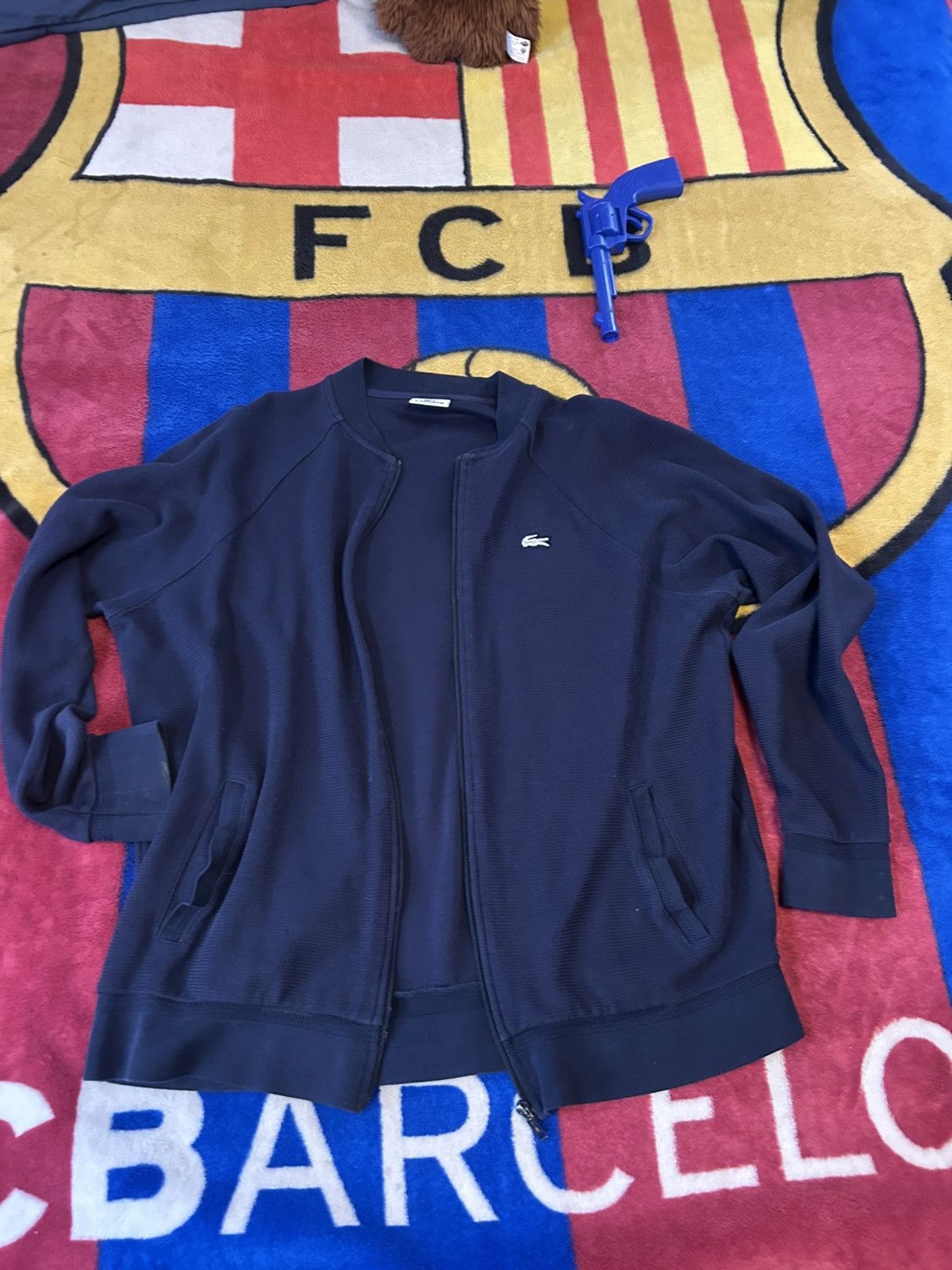 Lacoste Navy Blue Lacoste Zip Up Size US L / EU 52-54 / 3 - 1 Thumbnail