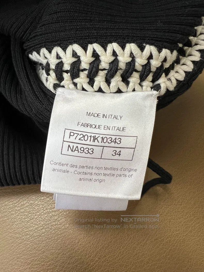Chanel Chanel 22c white rolled edge black double C Logo knitted s Size XXS / US 00 / IT 34 - 7 Thumbnail