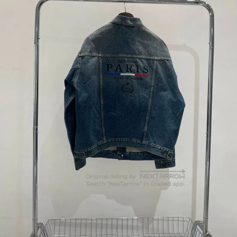 Balenciaga Balenciaga Denim Jacket with Back Logo. Size US L / EU 52-54 / 3 - 2 Thumbnail