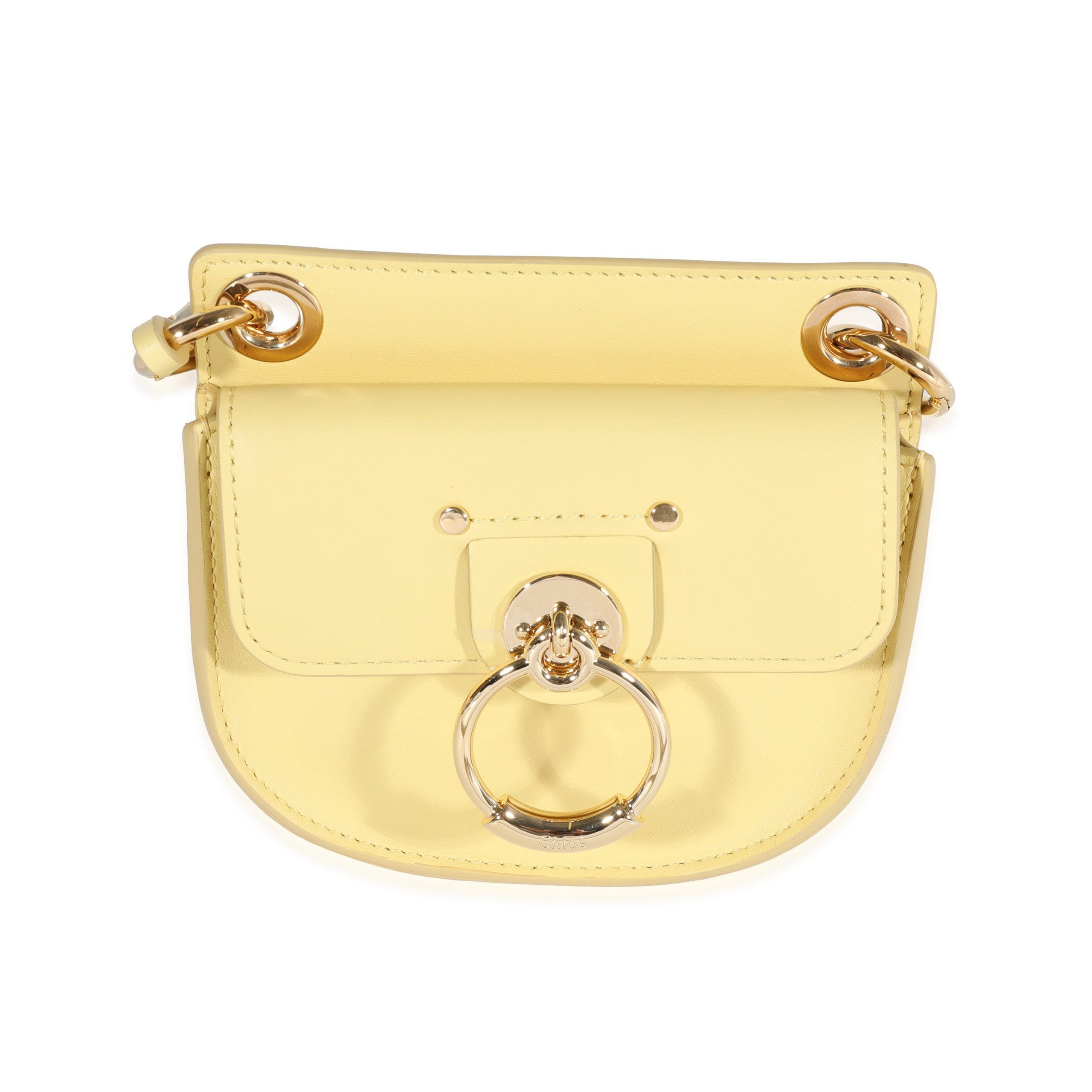 image of Chloe Raffia Green Leather The Mini Flat Pouch, Women's