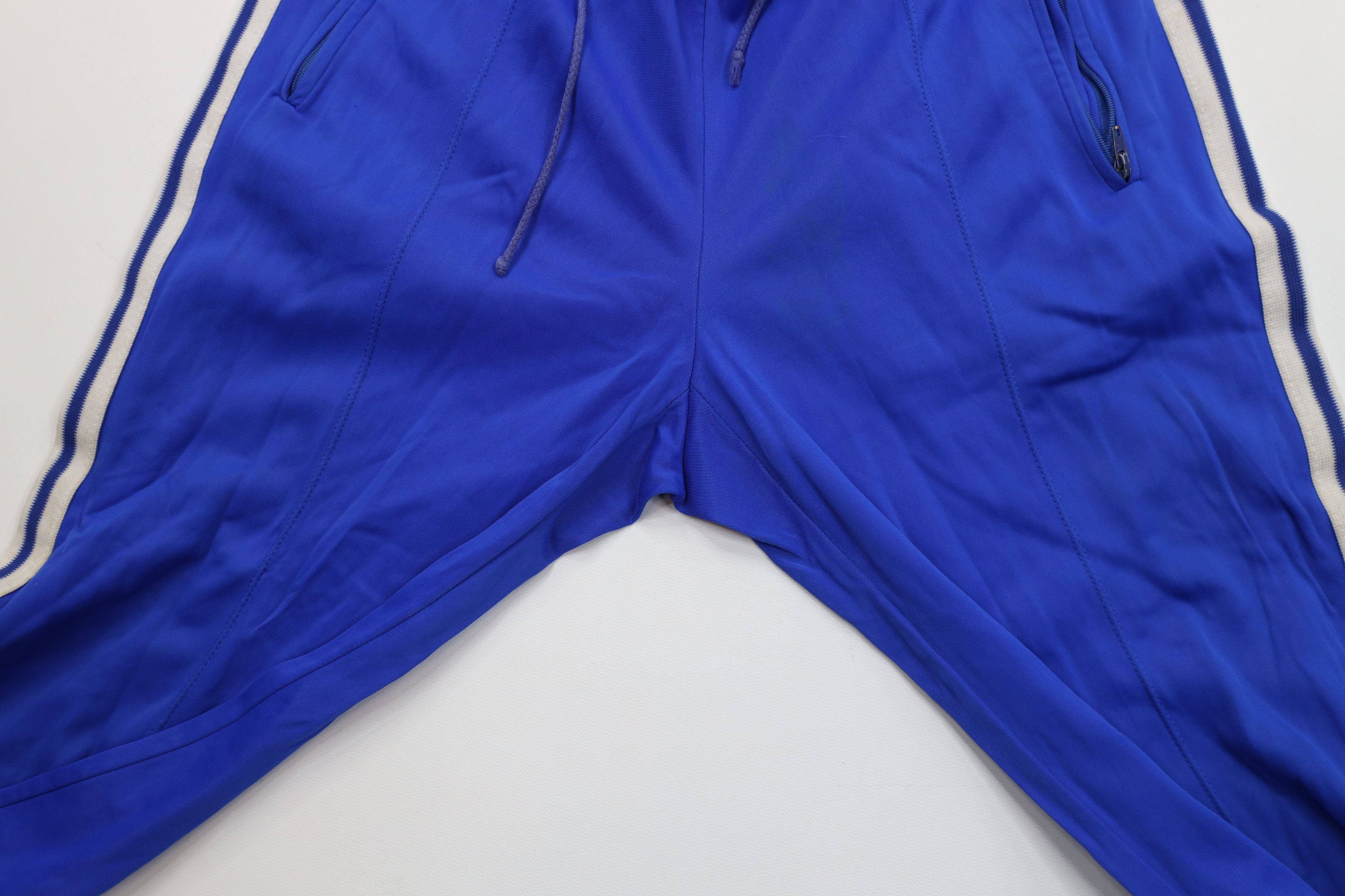 Adidas Vintage 70s Adidas Flare Wide Leg Pants Royal Blue France Size US 34 / EU 50 - 7 Thumbnail