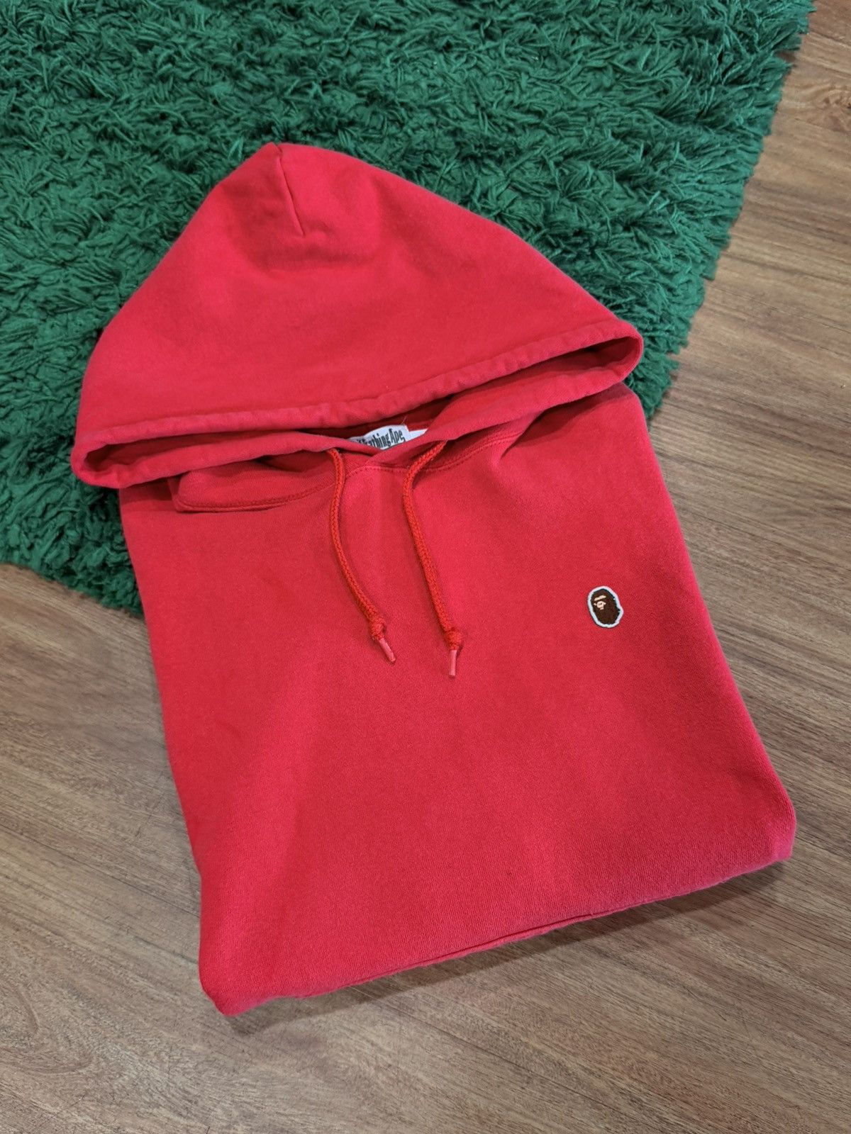 BAPE - Red Ape Head Pullover Hoodie - Size Medium -