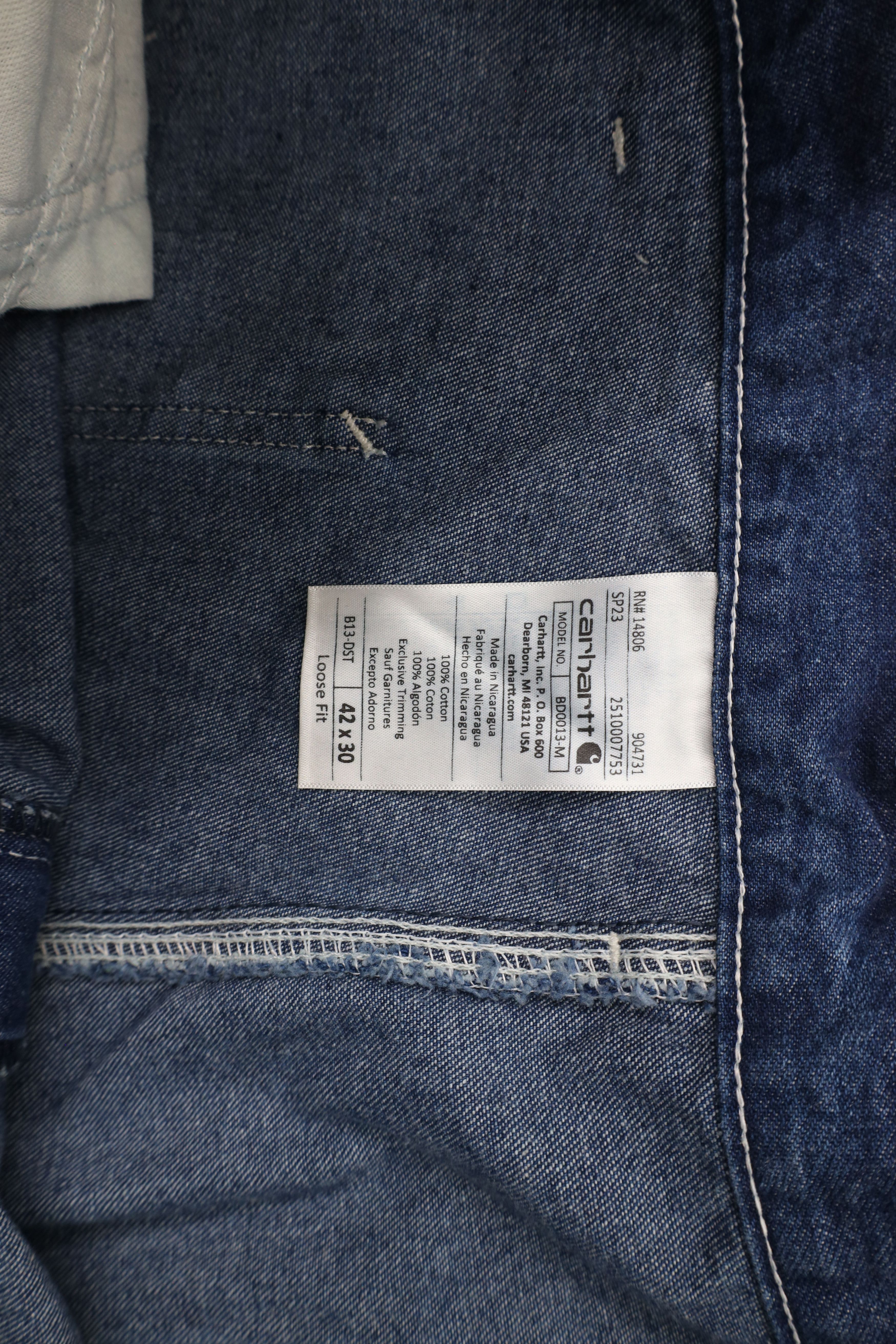Carhartt × Vintage Vintage Y2K Carhartt Loose Fit Wide Leg Dungaree Denim Jeans Size US 42 / EU 58 - 7 Thumbnail