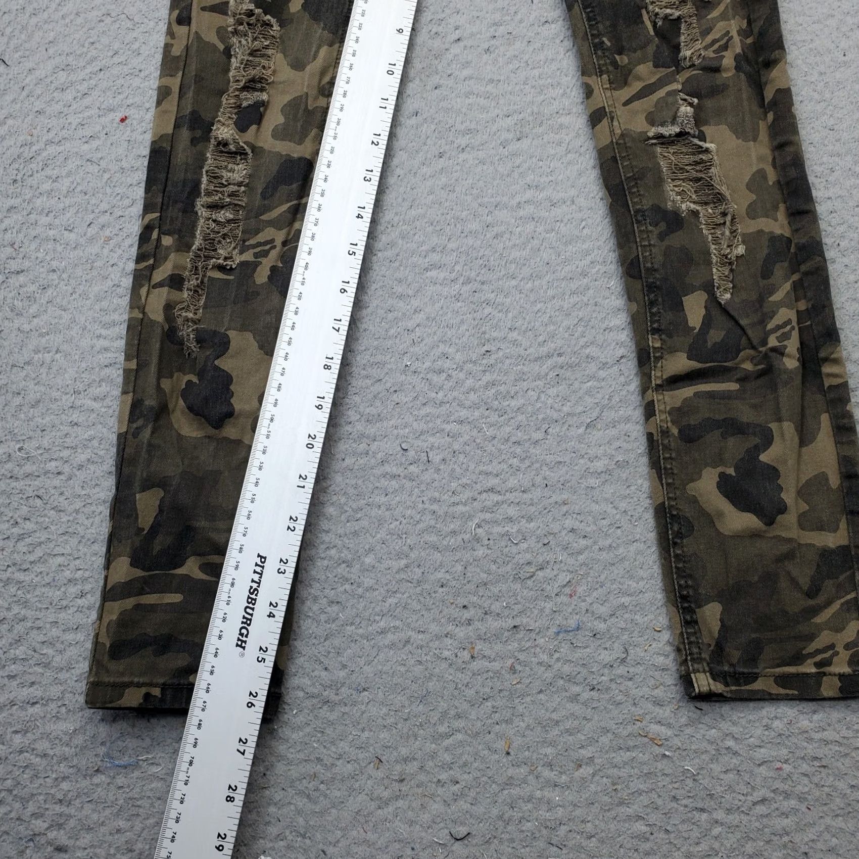 Vintage American Bazi Skinny Jeans Womens 5 Multi Camo Cotton Distressed 5-Pocket Design Jeans Size 27" / US 4 / IT 40 - 4 Thumbnail