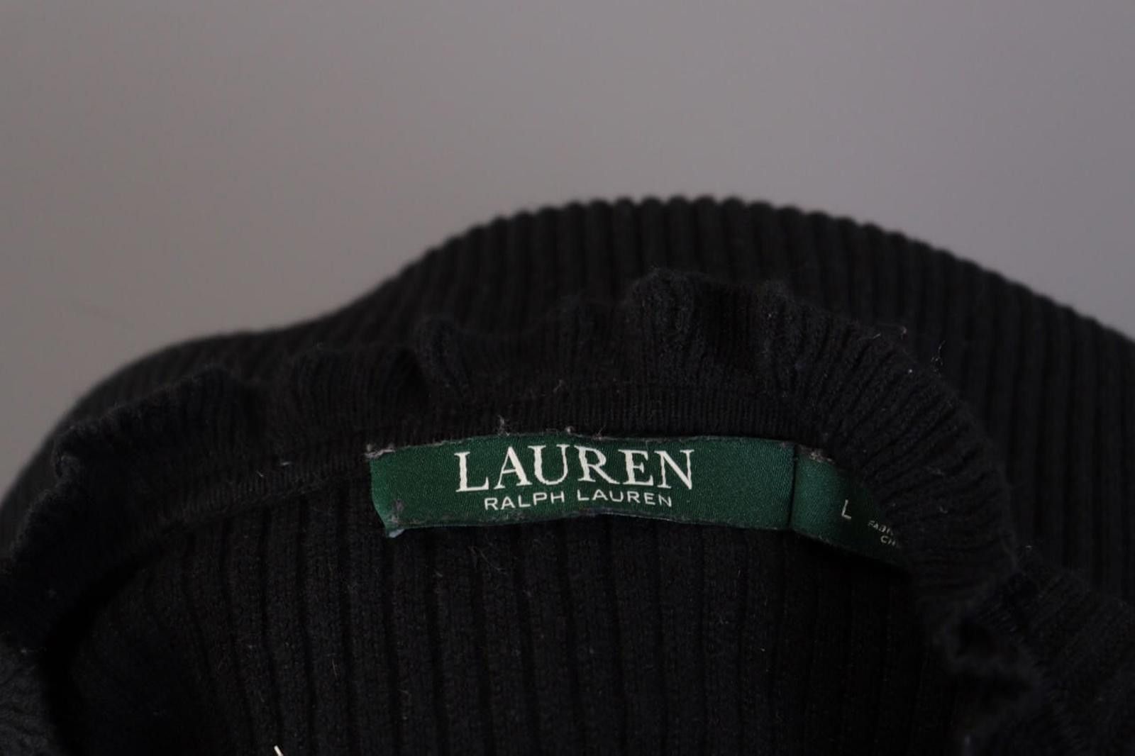 Lauren Ralph Lauren Lauren Ralph Lauren Black Ribbed Knit Sweater Size L Size L / US 10 / IT 46 - 12 Thumbnail