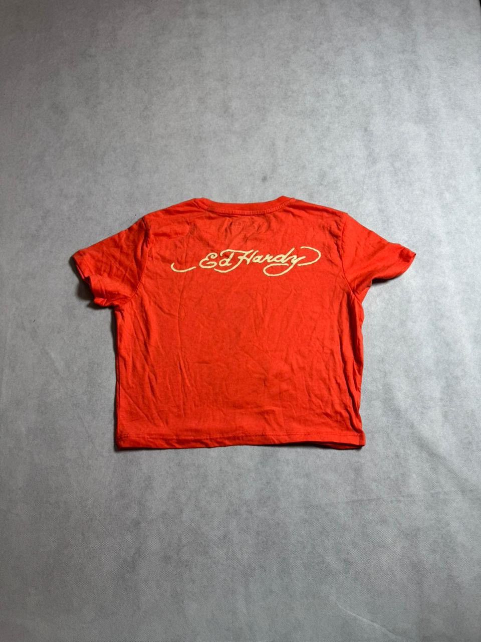 Ed Hardy Ed Hardy Women’s Orange Baby Tee (Unworn) Size L / US 10 / IT 46 - 2 Thumbnail