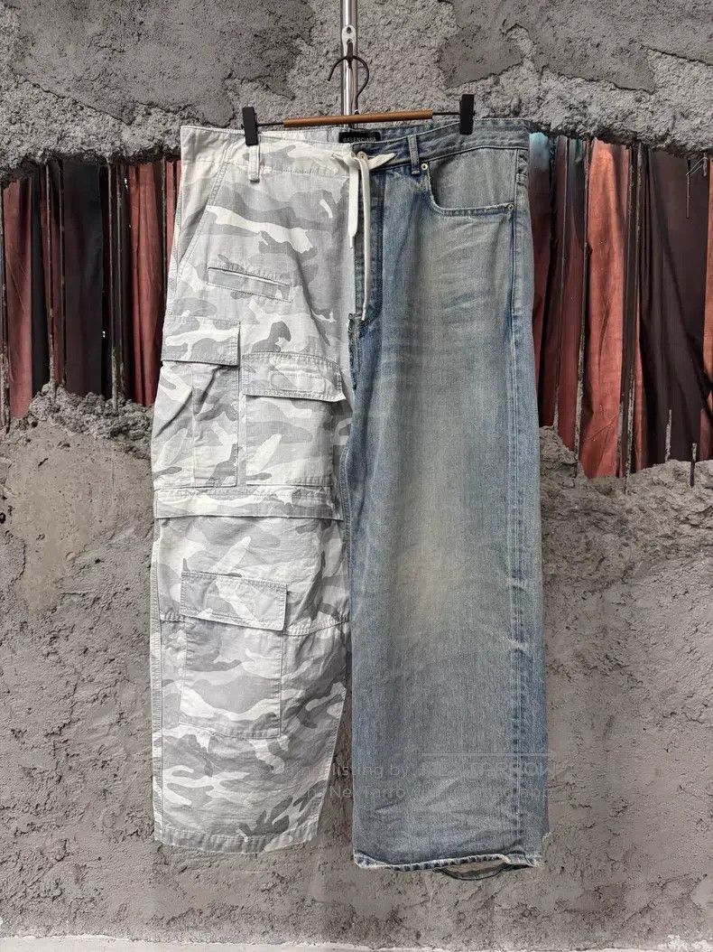 Balenciaga Balenciaga size XS Camouflage Patchwork Denim Cargo Pants Size US 26 / EU 42 - 1 Thumbnail