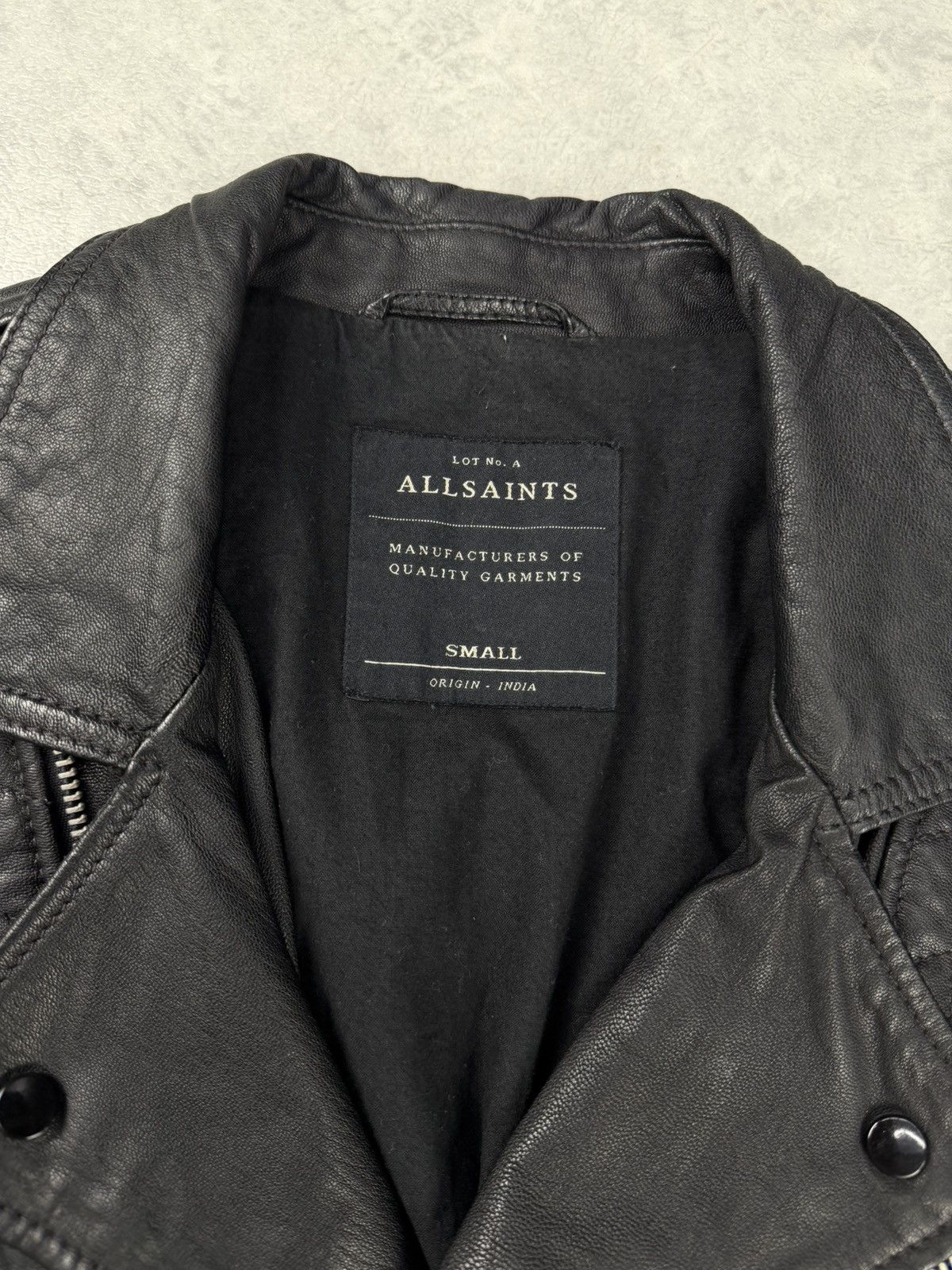 Allsaints AllSaints Kushiro Leather Biker Jacket Mens S Black Size US S / EU 44-46 / 1 - 6 Thumbnail