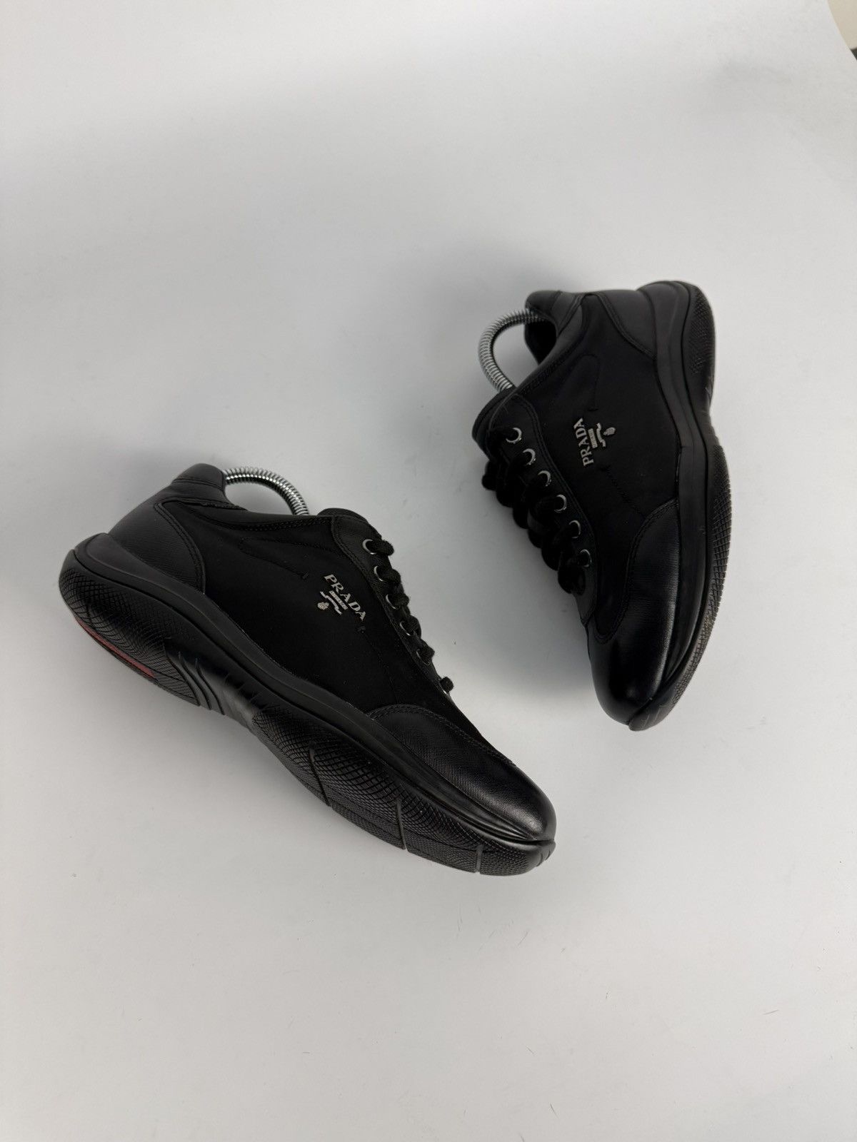 Prada Prada Milano Black Nylon & Leather Sneakers Size US 6.5 / IT 36.5 - 4 Thumbnail