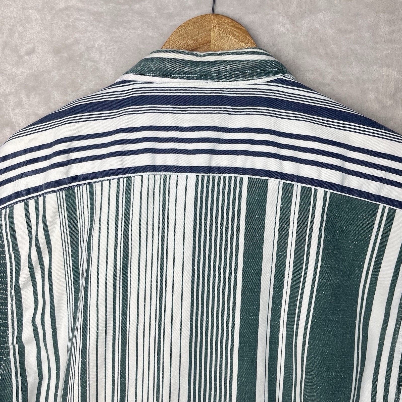 Other Review by Baxter Men's Striped Oversized Denim Shirt 90s Size US M / EU 48-50 / 2 - 9 Thumbnail