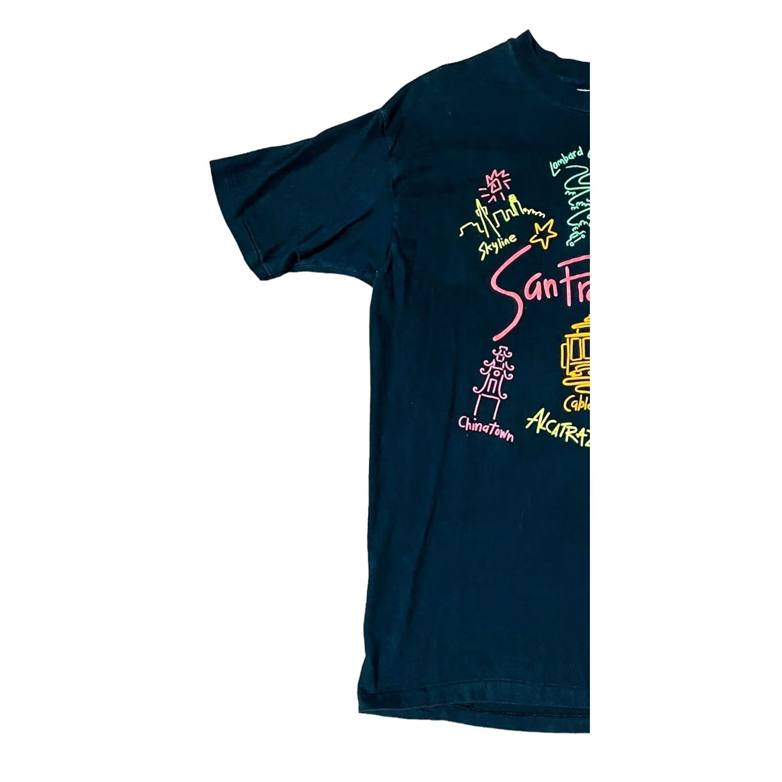 Hanes VINTAGE Hanes Beefy-T San Francisco VTG 1989 T Shirt XL Black Neon Mens Short Sleeve Tee Size US XL / EU 56 / 4 - 2 Thumbnail