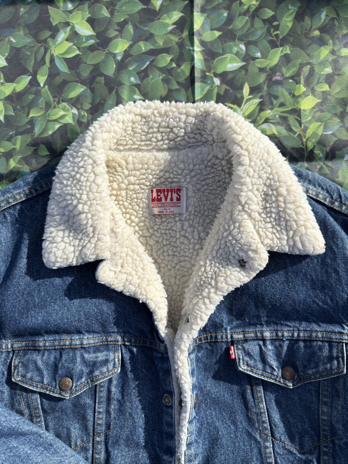 Levi's × Levi's Vintage Clothing Unisex Vintage 90s Levi's Sherpa Blue Denim Jacket 46R Size US XL / EU 56 / 4 - 3 Thumbnail