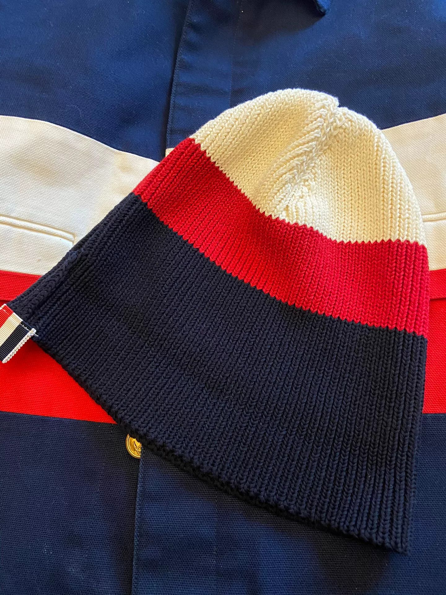 Thom Browne thom browne color block knit hat Size ONE SIZE - 1 Thumbnail