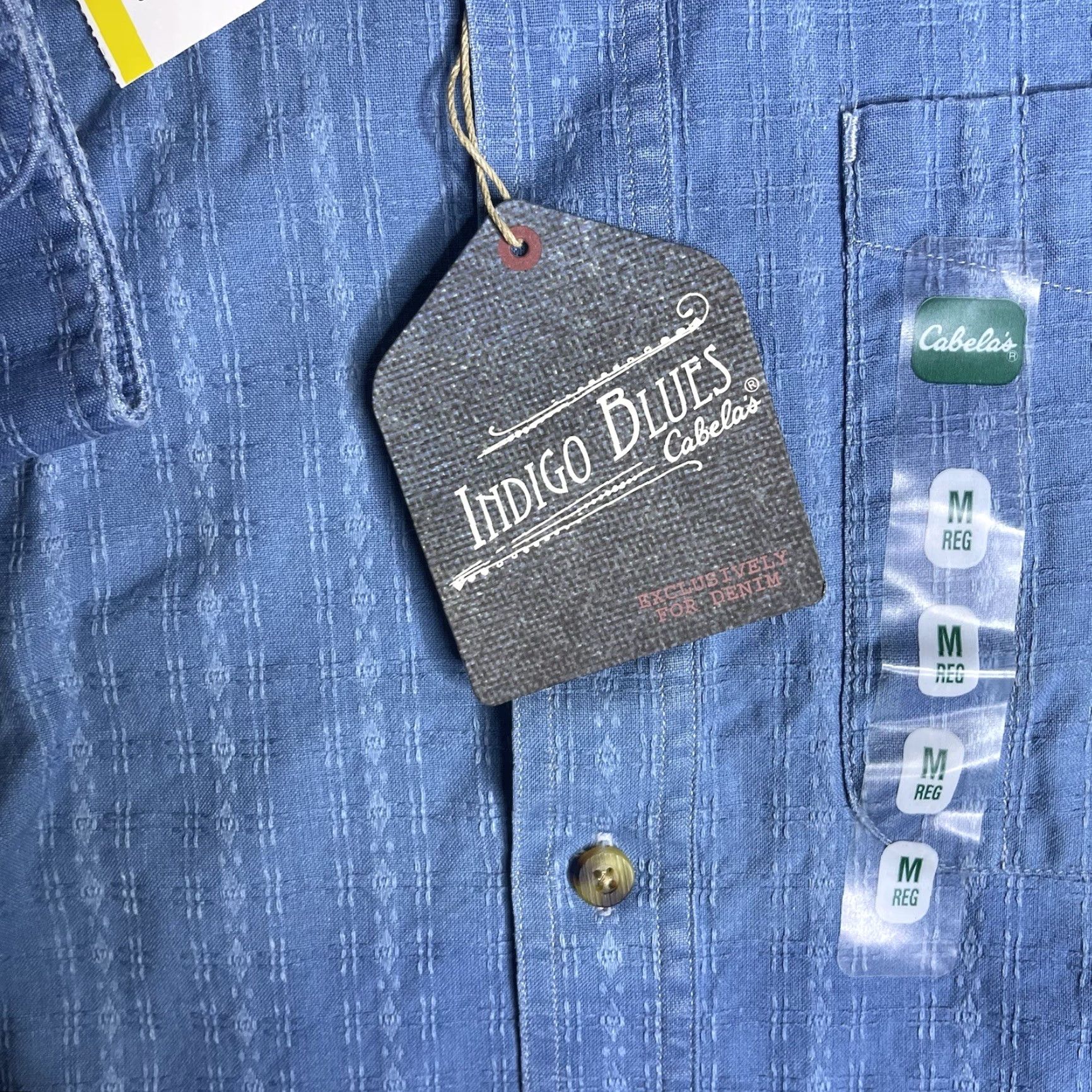 Vintage VINTAGE Cabela's Indigo Blues Shirt Men M Long Sleeve Button-Up Geometric Southwestern NWT FLAWS Blue Cotton Size US M / EU 48-50 / 2 - 5 Thumbnail
