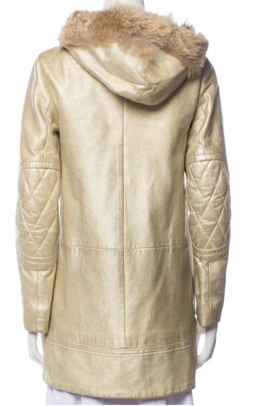 Marc Jacobs Marc Jacobs Golden Leather Fur Zip Hooded Coat Made USA SzXS Size XS / US 0-2 / IT 36-38 - 2 Thumbnail