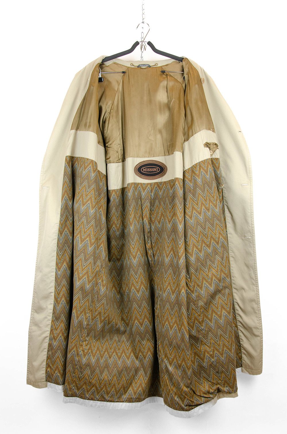 Herno Missoni Double Breasted Trench Coat Beige - Size 52R Size US L / EU 52-54 / 3 - 9 Thumbnail