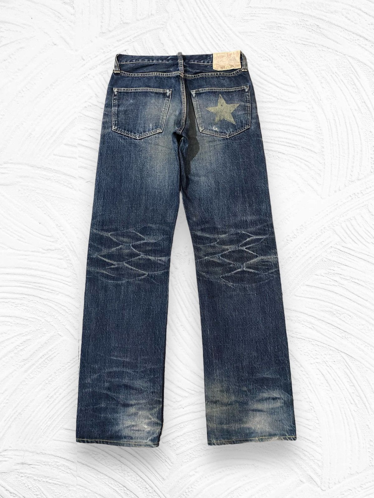 image of 20471120 x Sugar Cane Sugarcane 901 Wash Selvedge Lone Star Denim in Blue, Men's (Size 32)