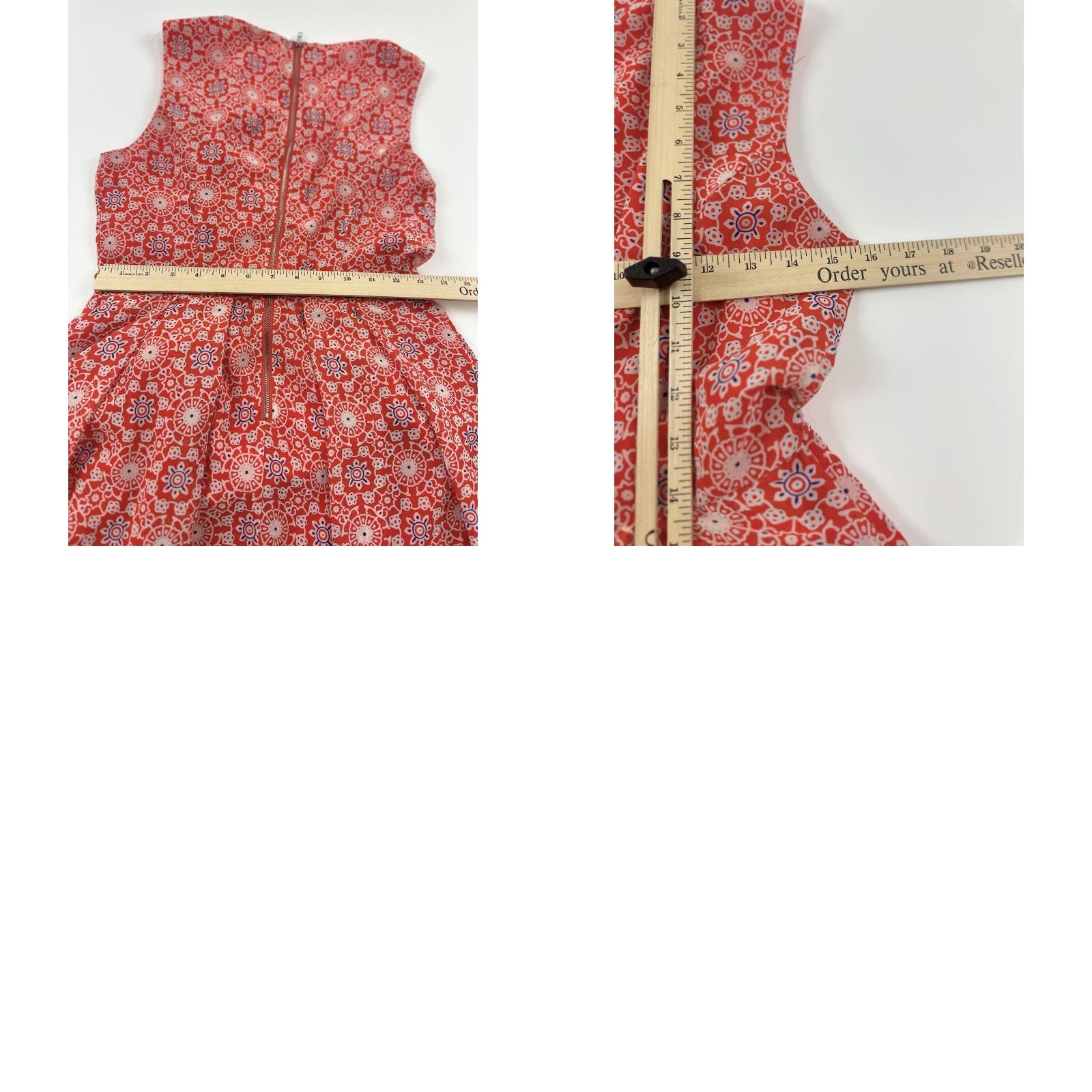 Anthropologie Anthropologie Under Skies Dress Women’s S Red Fit & Flare Sleeveless Short Geometric Size S / US 4 / IT 40 - 8 Thumbnail