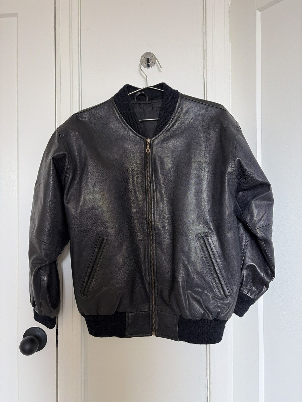 Vintage Leather Bomber Jacket Size US S / EU 44-46 / 1 - 1 Thumbnail