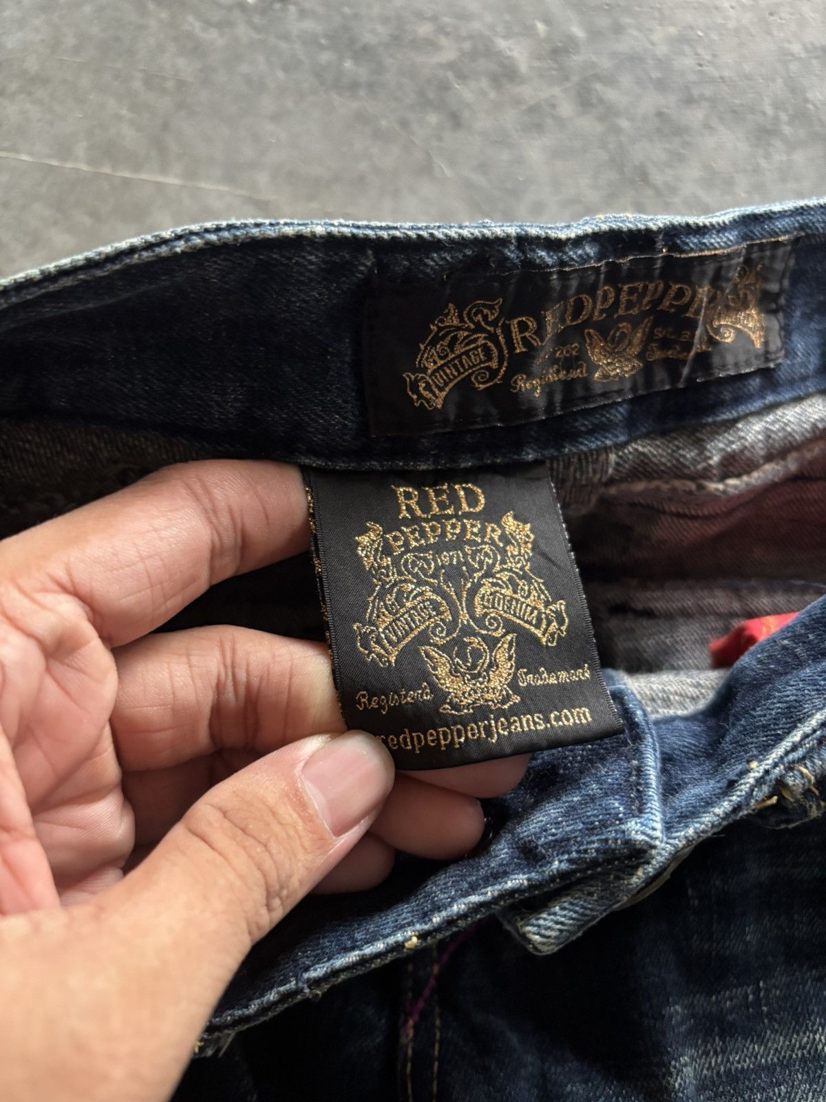 If Six Was Nine RED PEPPER JEANS leopard fur backpocket wing punk grunge Size US 32 / EU 48 - 6 Thumbnail