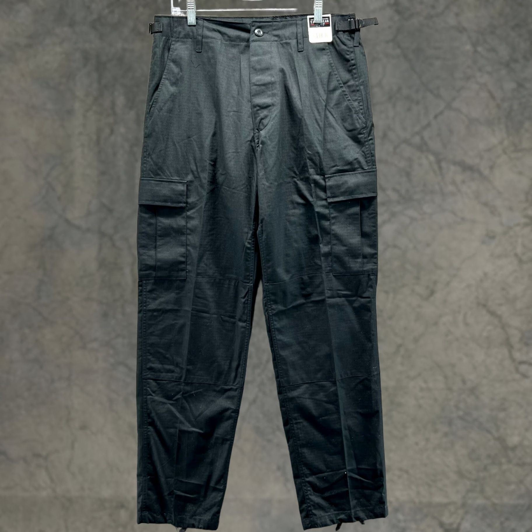 Vintage Tact Squad Pants Men Medium Cargo Police Combat Ripstop Polyester Black NEW Size US 31 - 1 Thumbnail