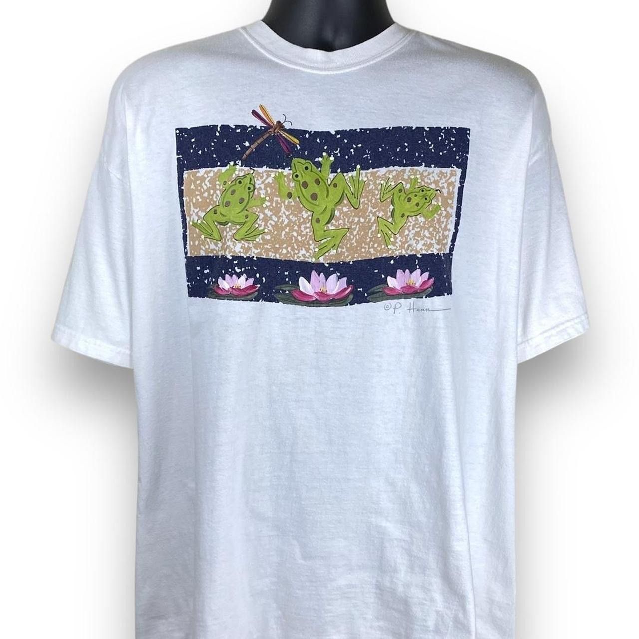 Vintage Vintage Hanes Frog Lily Pads Animal Wildlife Art Tshirt Size US XL / EU 56 / 4 - 1 Thumbnail